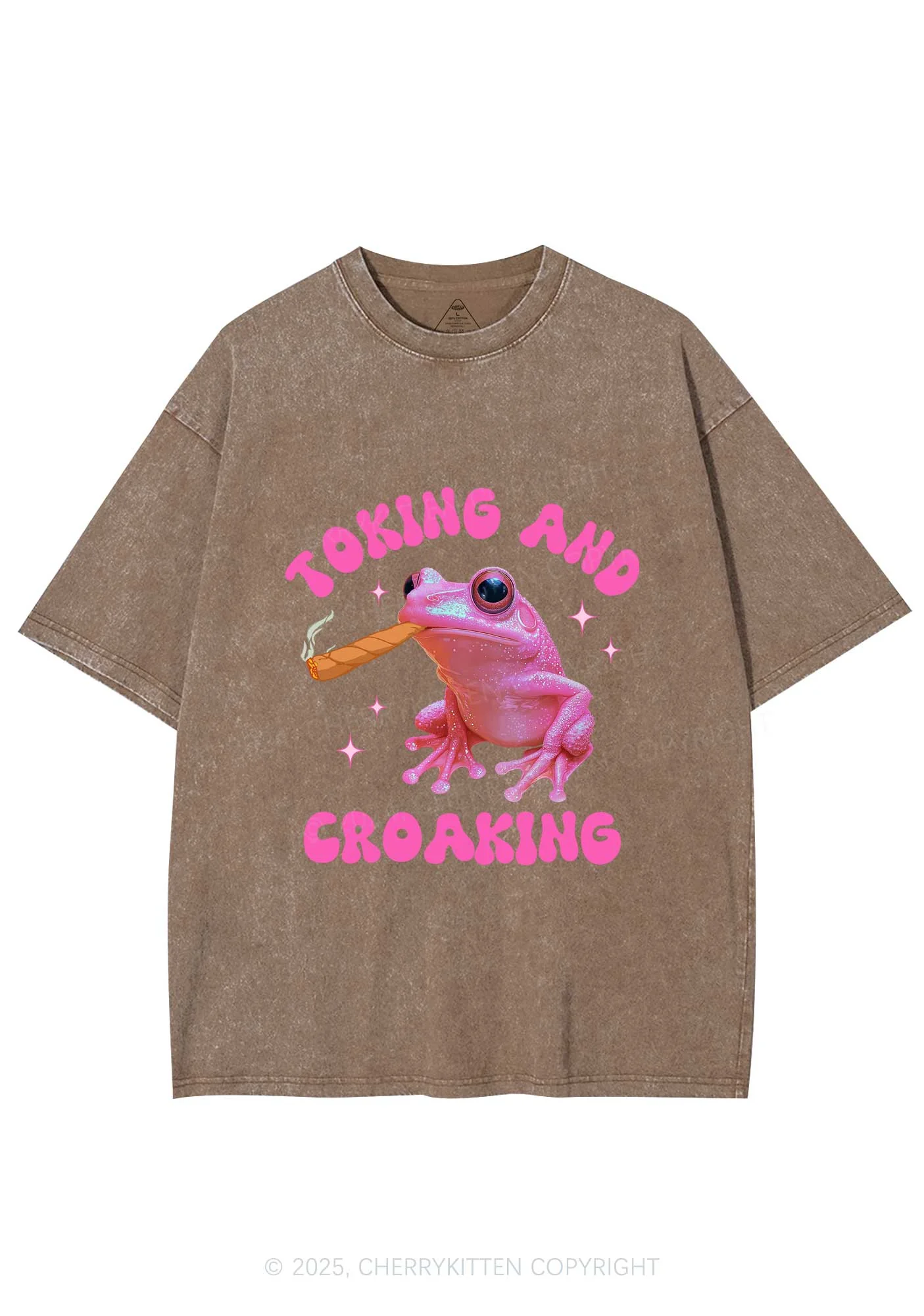 Toking And Croaking Y2K Washed Tee Cherrykitten - Image 7