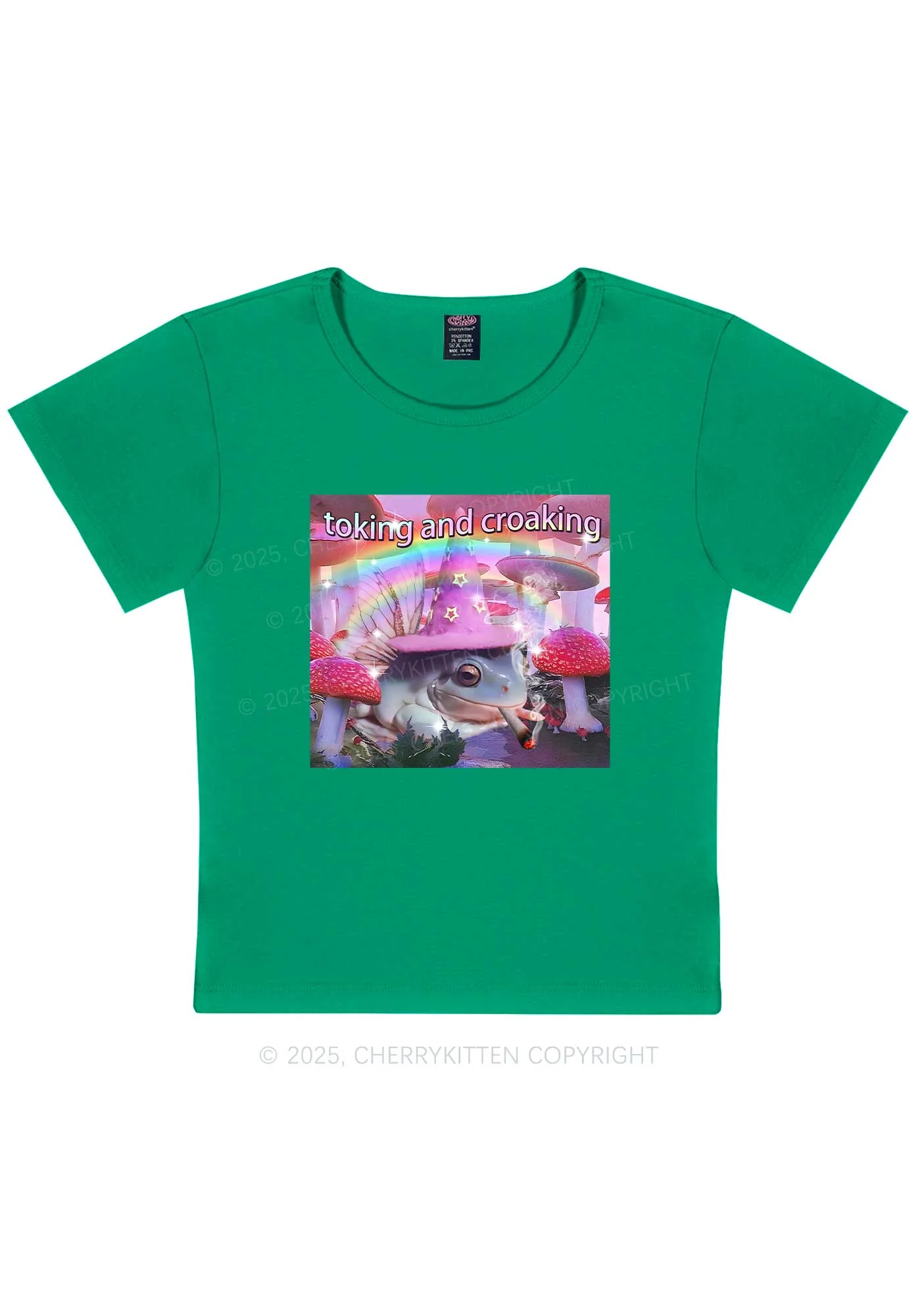 Toking Croaking Frog Y2K Baby Tee Cherrykitten - Image 11