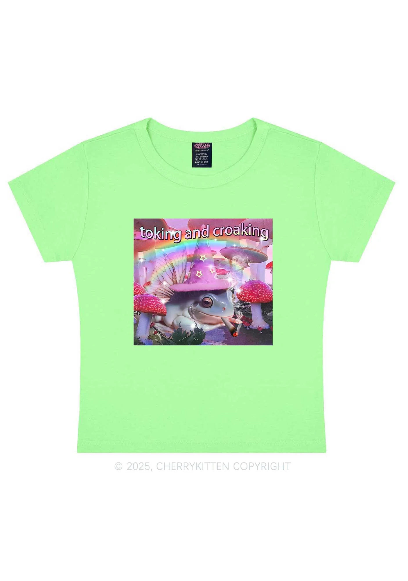 Toking Croaking Frog Y2K Baby Tee Cherrykitten - Image 12