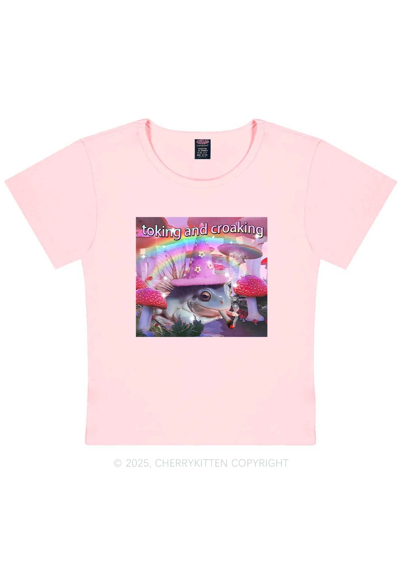 Toking Croaking Frog Y2K Baby Tee Cherrykitten - Image 13