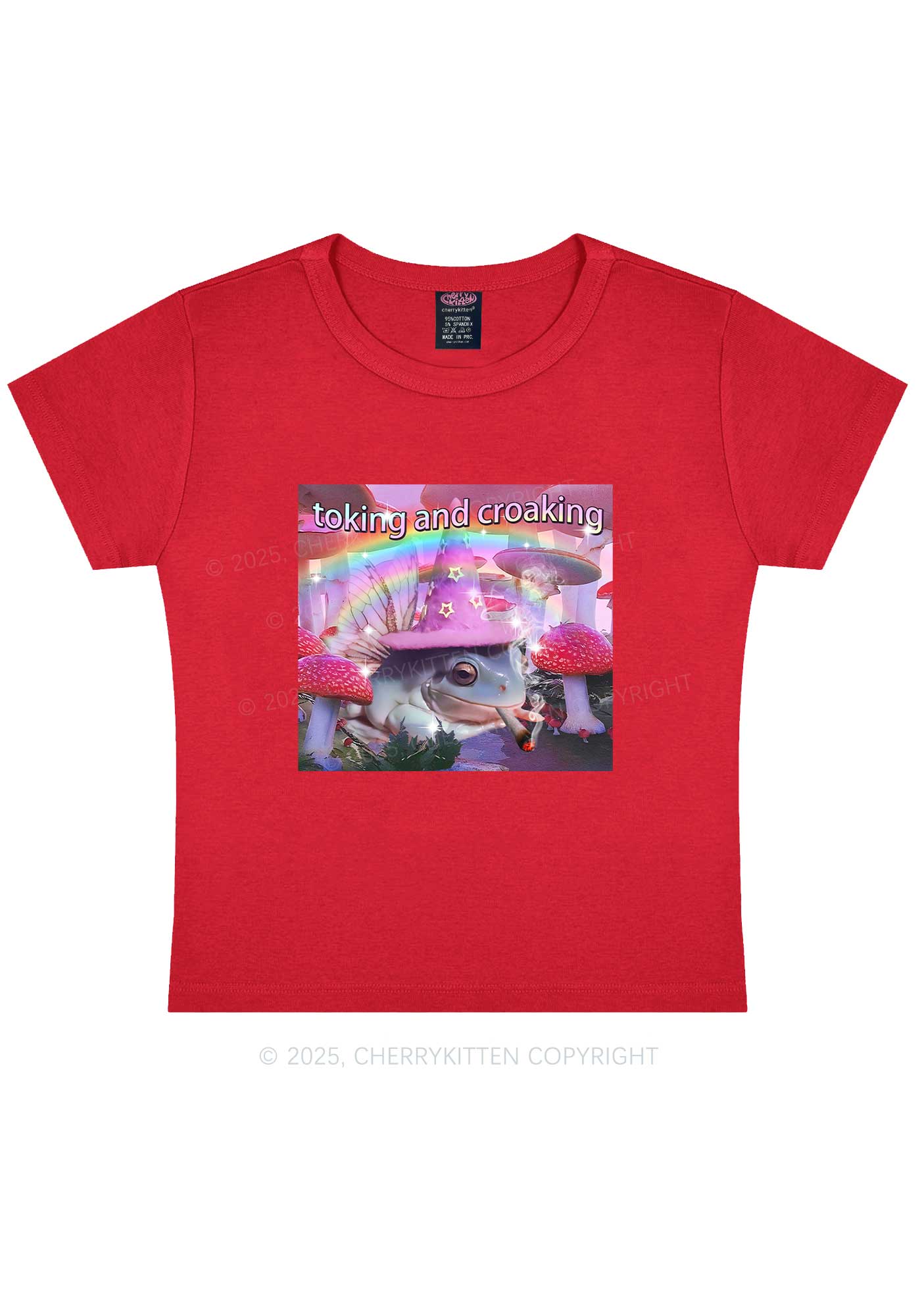 Toking Croaking Frog Y2K Baby Tee Cherrykitten - Image 6