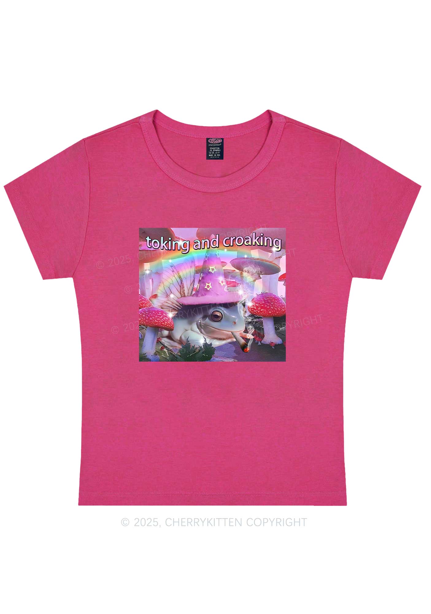 Toking Croaking Frog Y2K Baby Tee Cherrykitten - Image 7