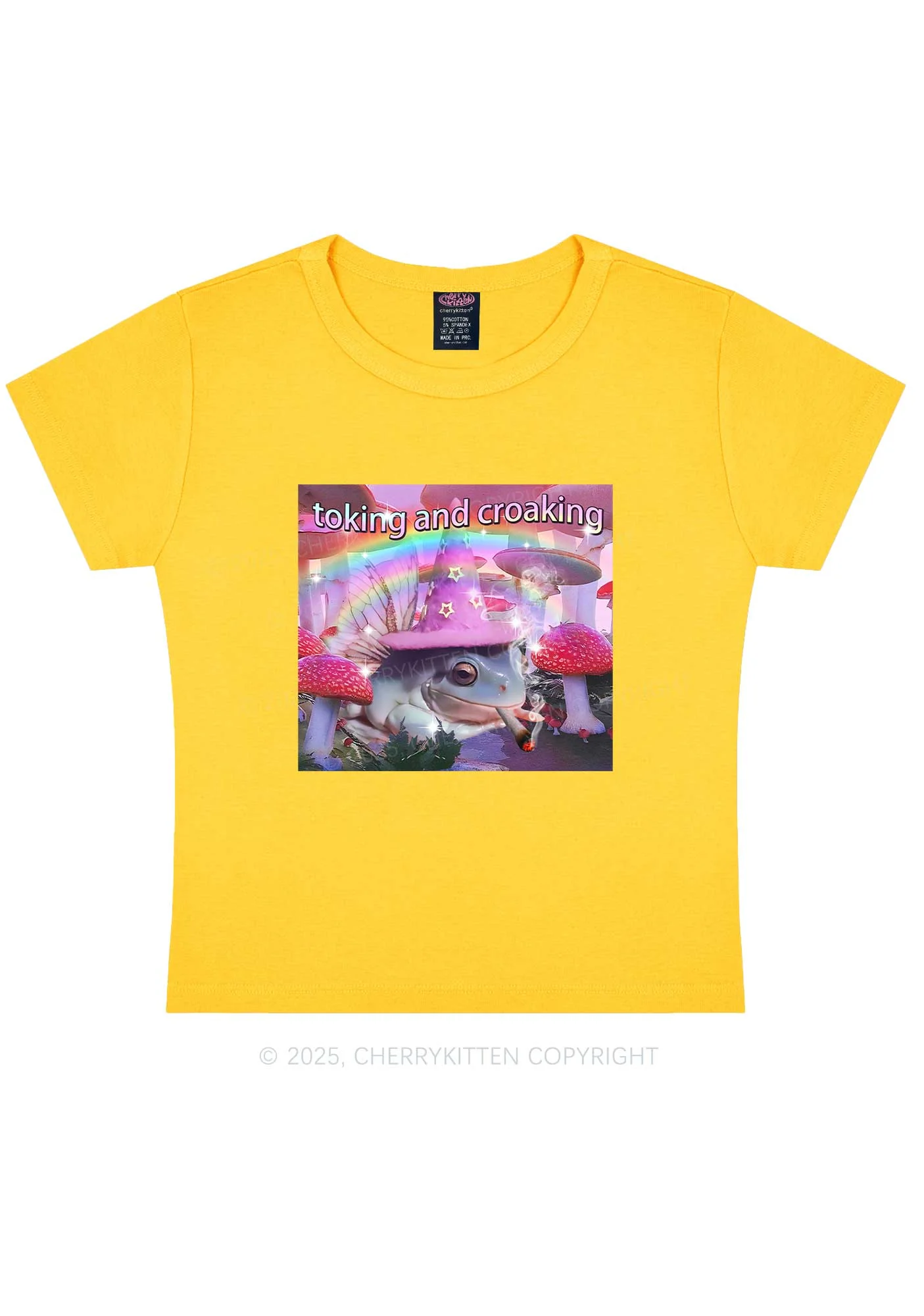 Toking Croaking Frog Y2K Baby Tee Cherrykitten - Image 8