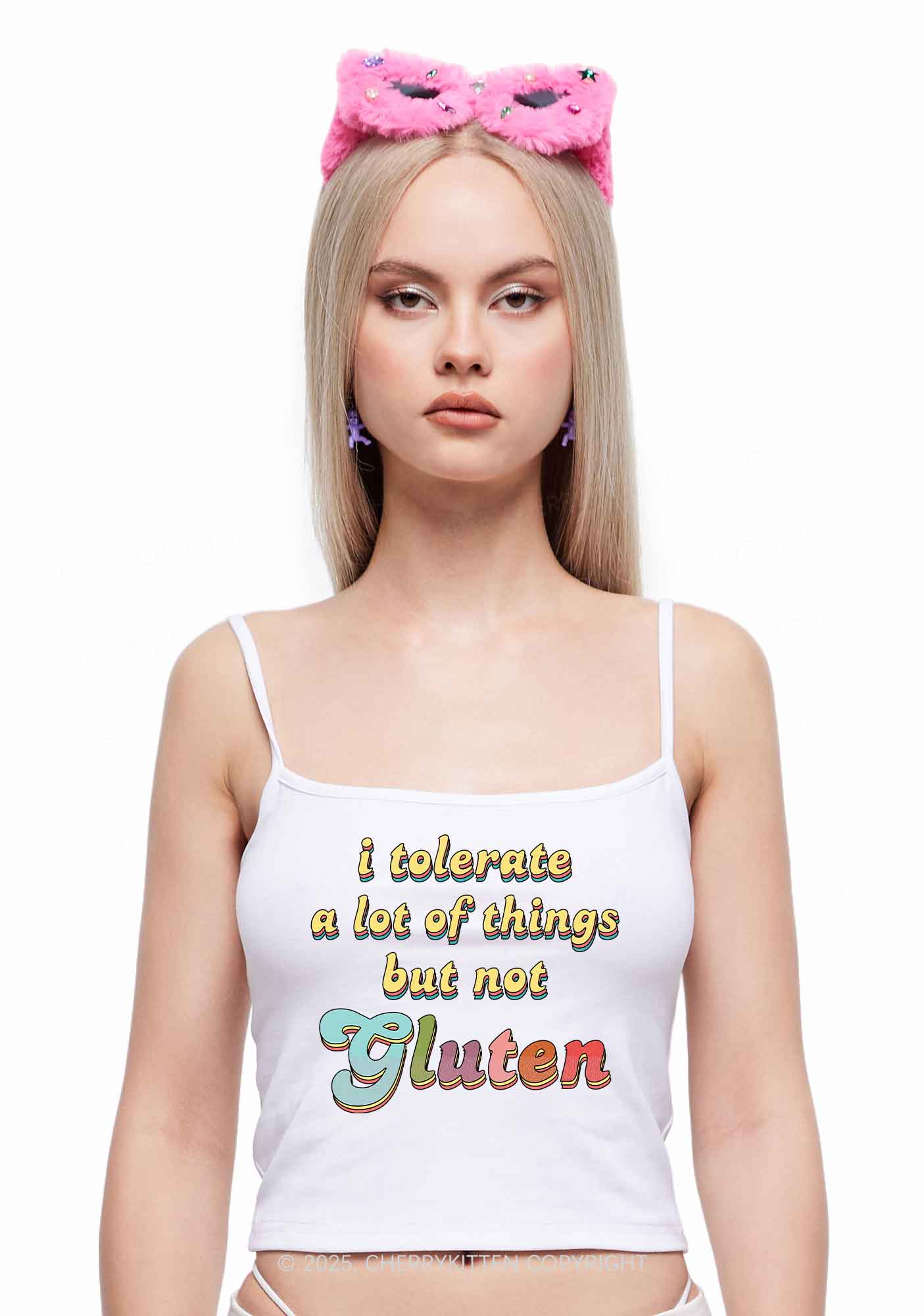 Tolerate Gluten Y2K Spaghetti Strap Cami Cherrykitten - Image 2