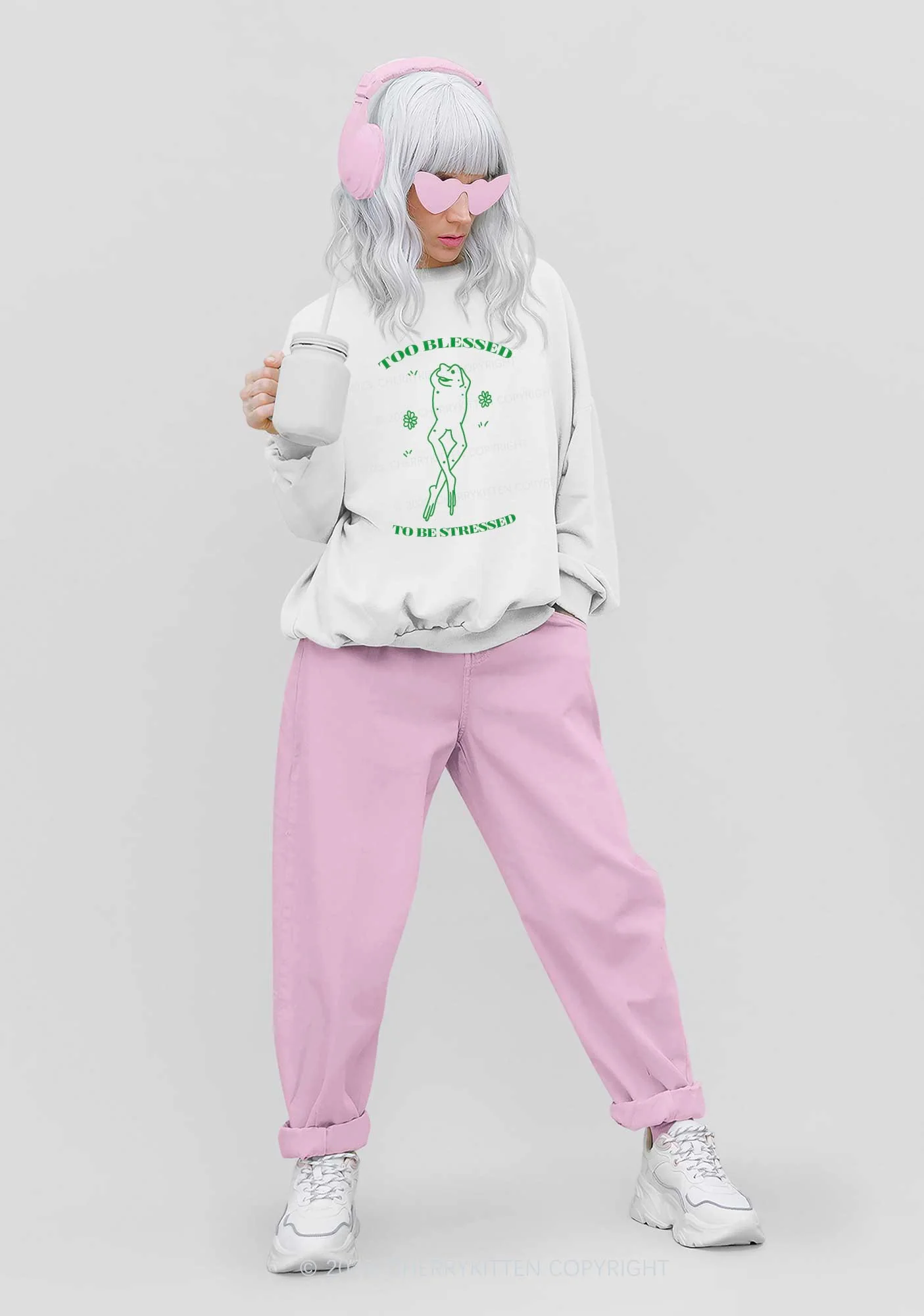 Too Blessed To Be Stressed Y2K Sweatshirt - Image 2