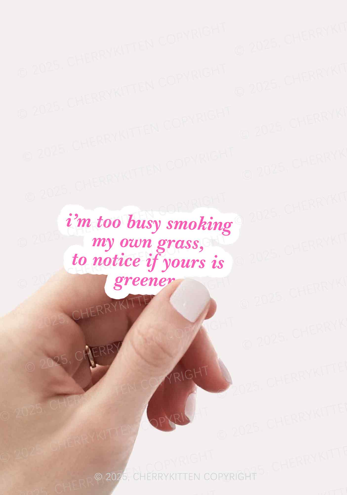 Too Busy Smoking 1Pc Y2K Sticker Cherrykitten - Image 2
