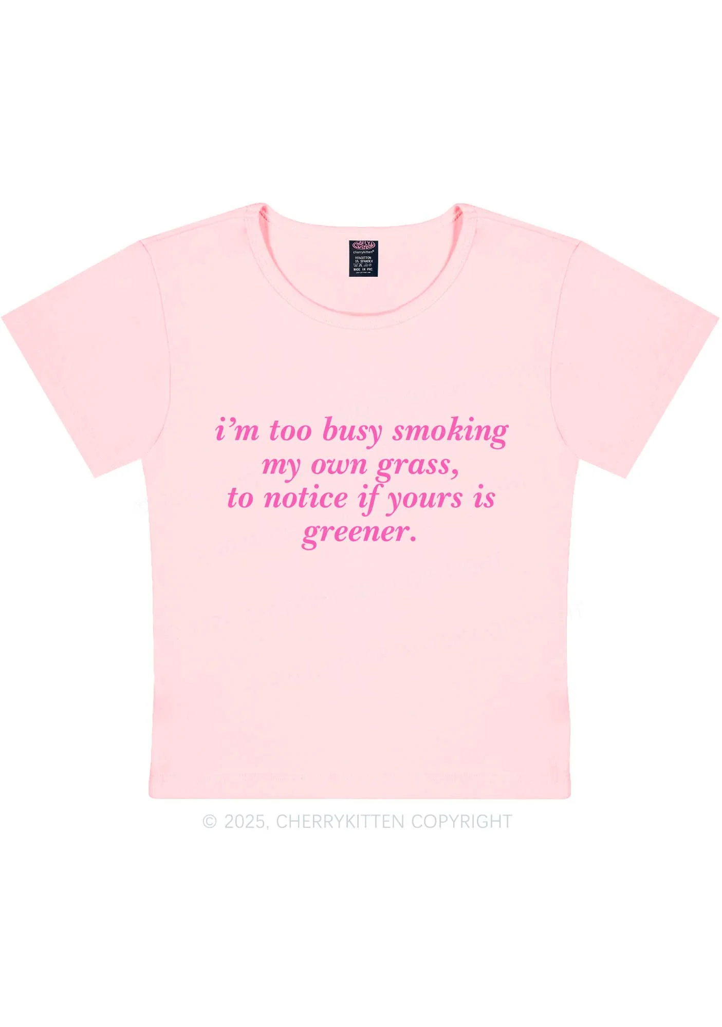 Too Busy Smoking Y2K Baby Tee Cherrykitten - Image 10