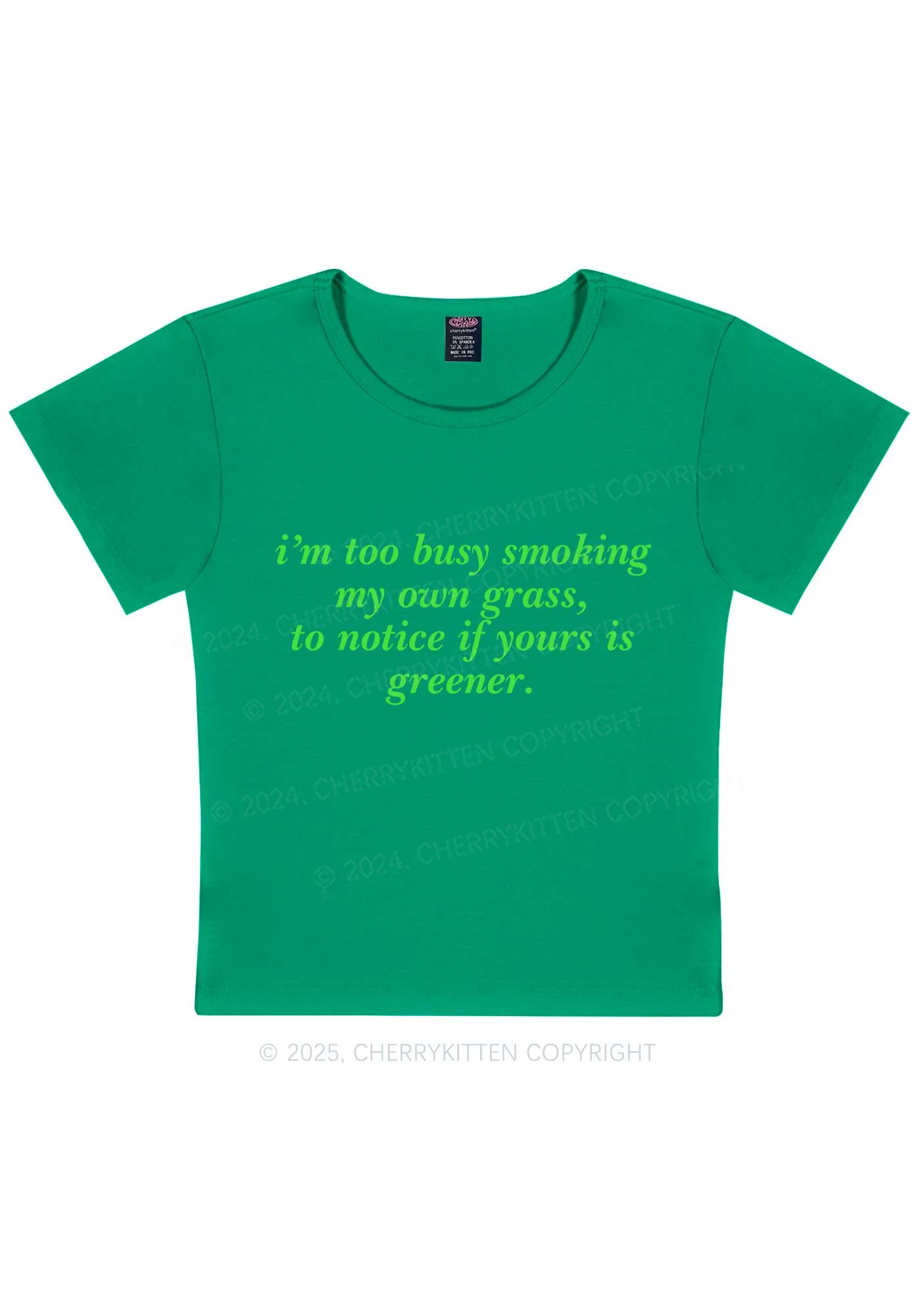 Too Busy Smoking Y2K Baby Tee Cherrykitten - Image 11