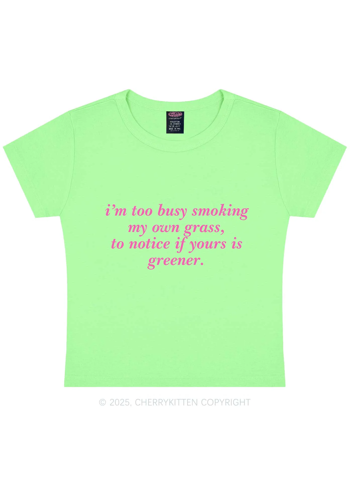 Too Busy Smoking Y2K Baby Tee Cherrykitten - Image 12