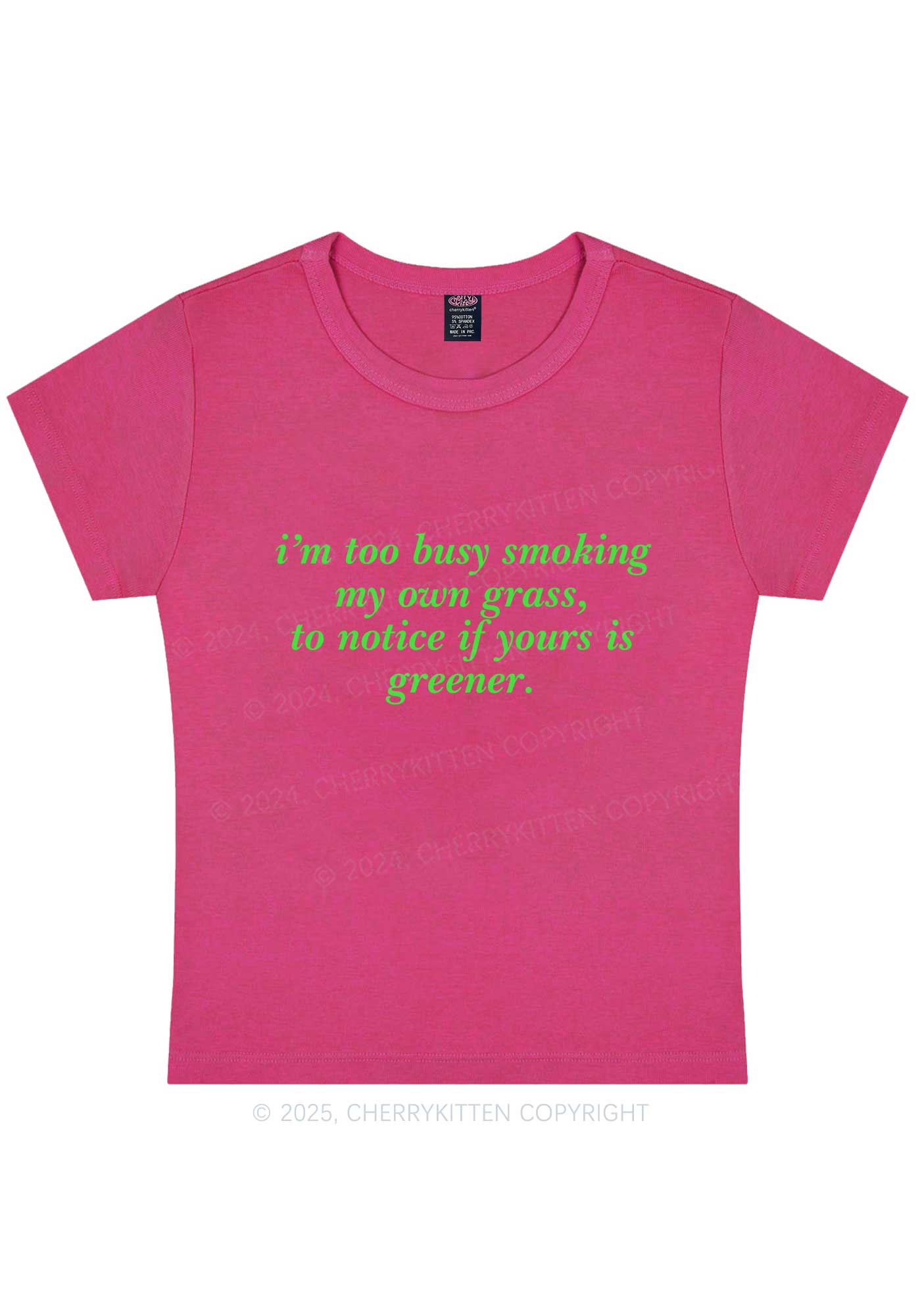 Too Busy Smoking Y2K Baby Tee Cherrykitten - Image 7