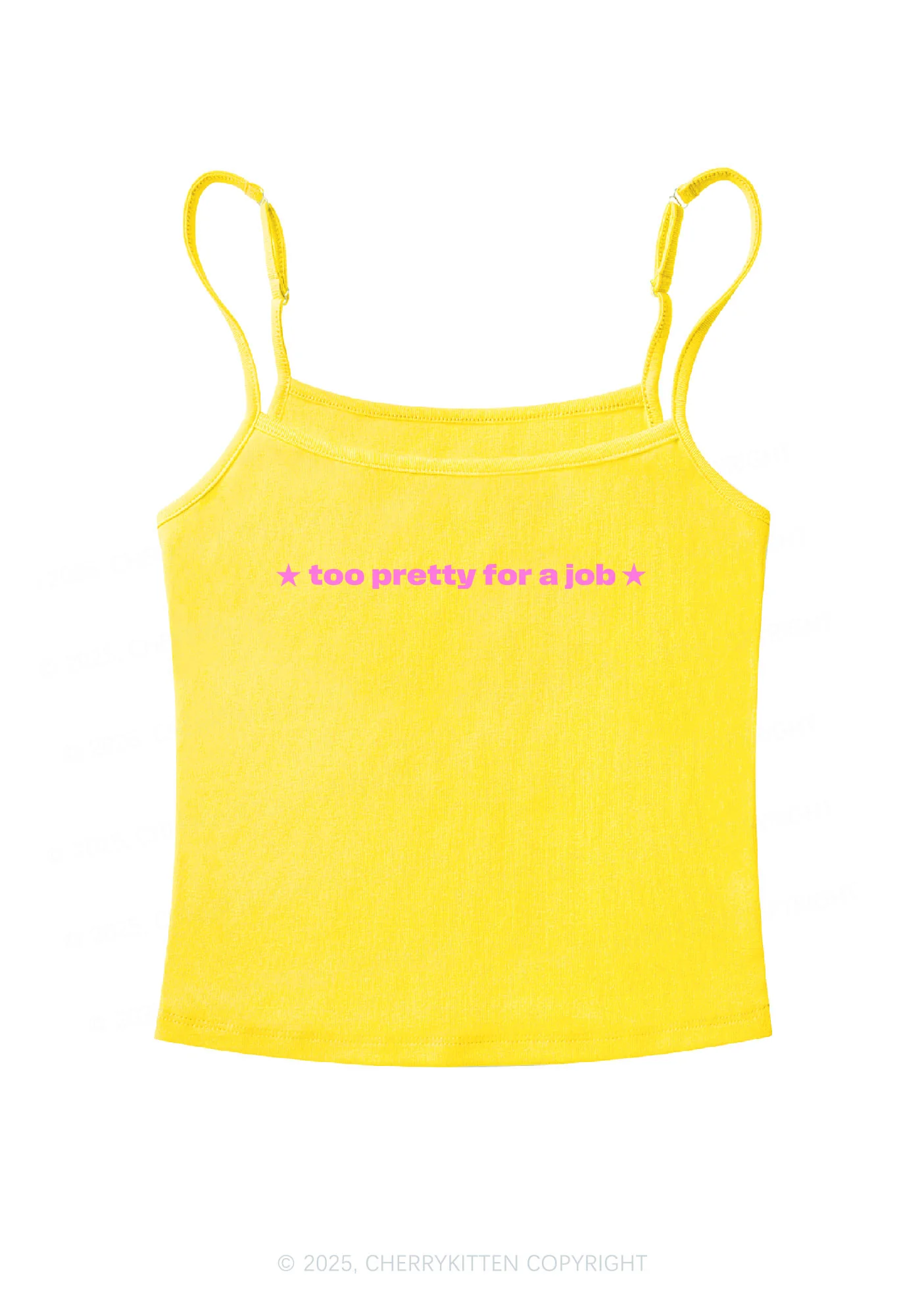 Too Pretty For Job Y2K Spaghetti Strap Cami Cherrykitten - Image 7