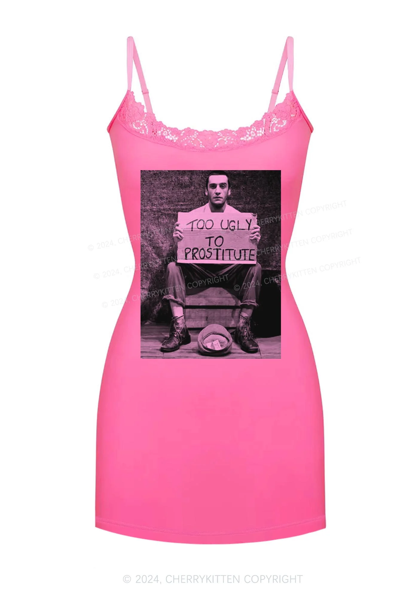 Too Ugly Y2K Lace Slip Dress Cherrykitten - Image 3