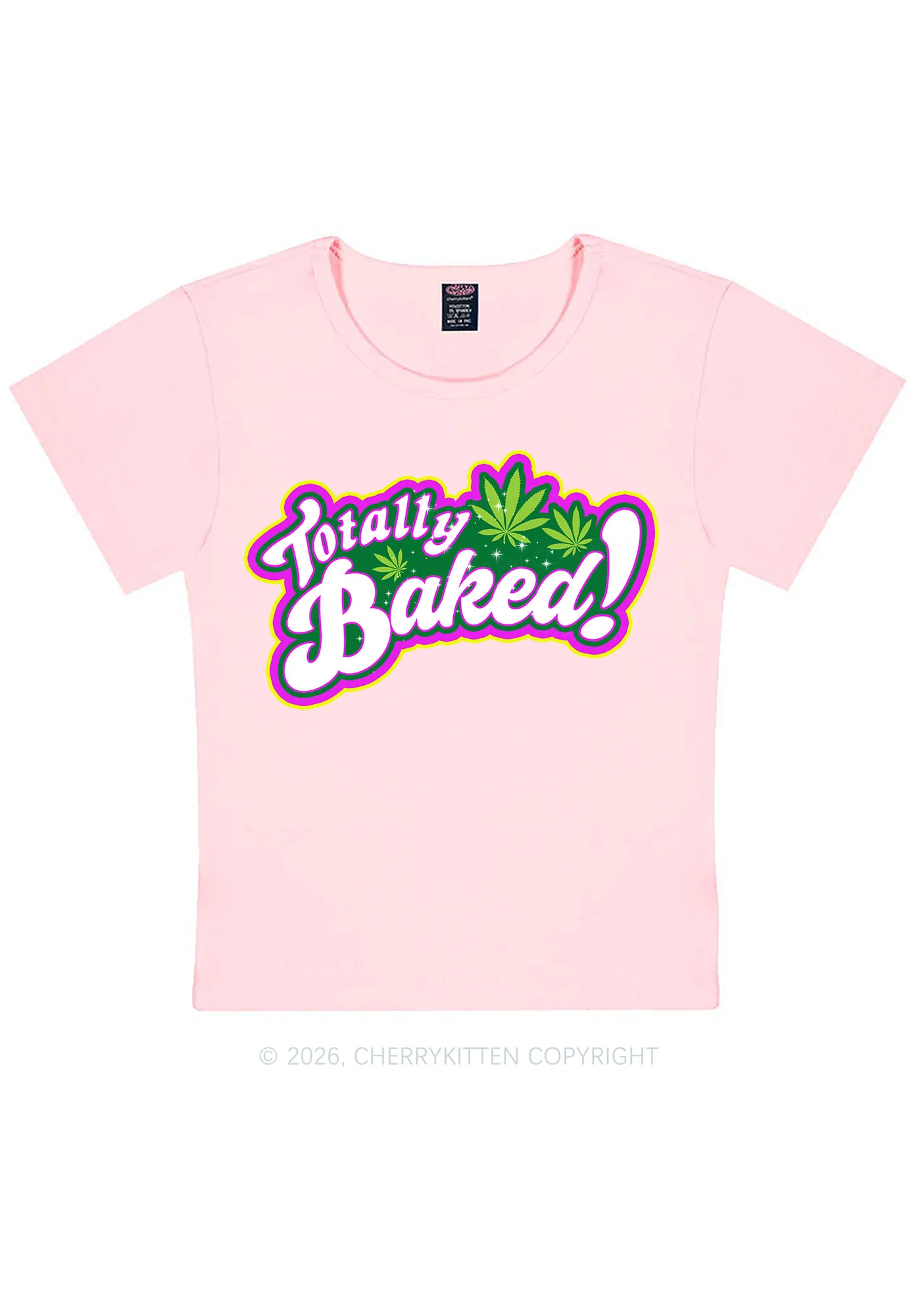 Totally Baked Y2K Baby Tee Cherrykitten - Image 11