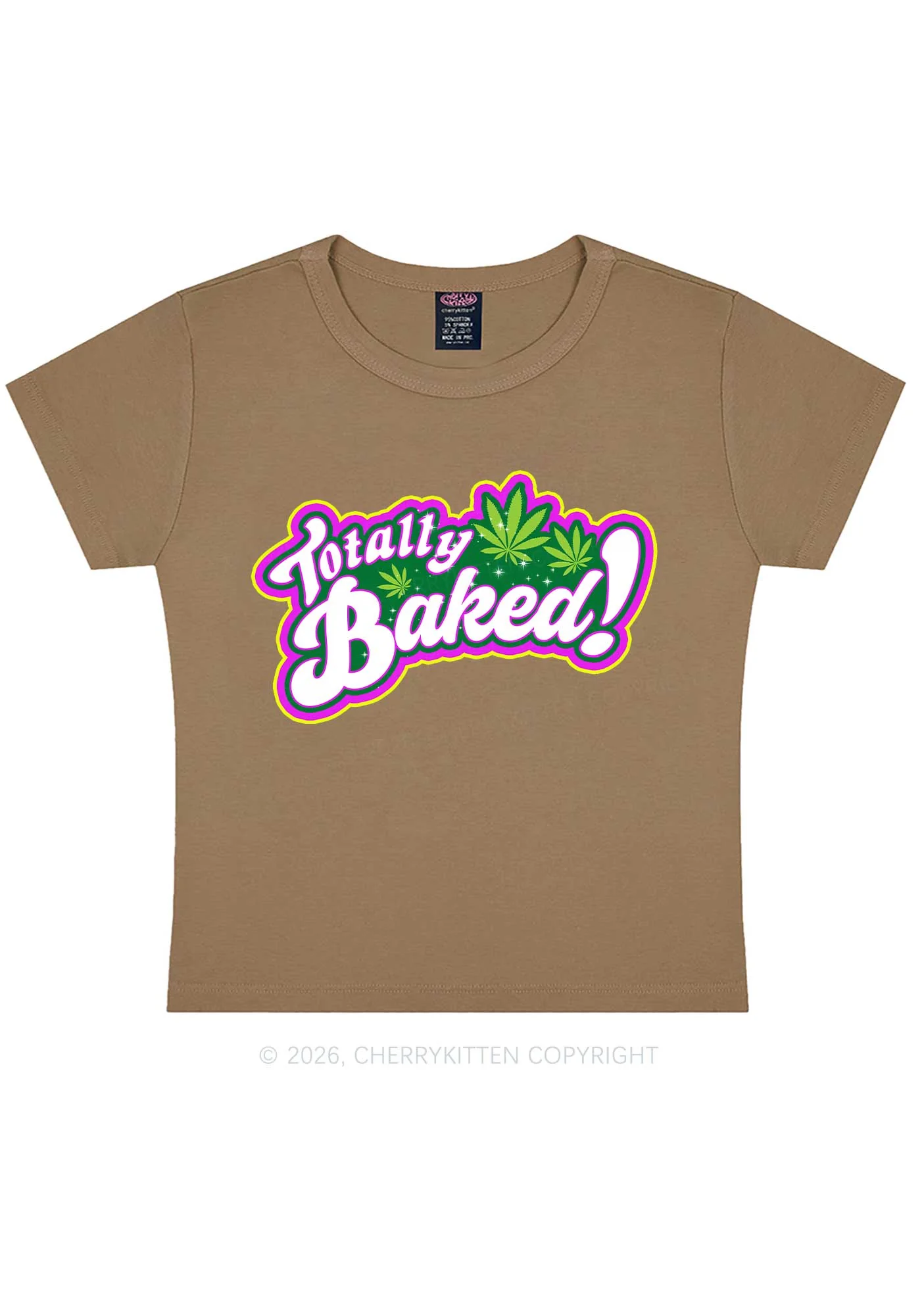 Totally Baked Y2K Baby Tee Cherrykitten - Image 12
