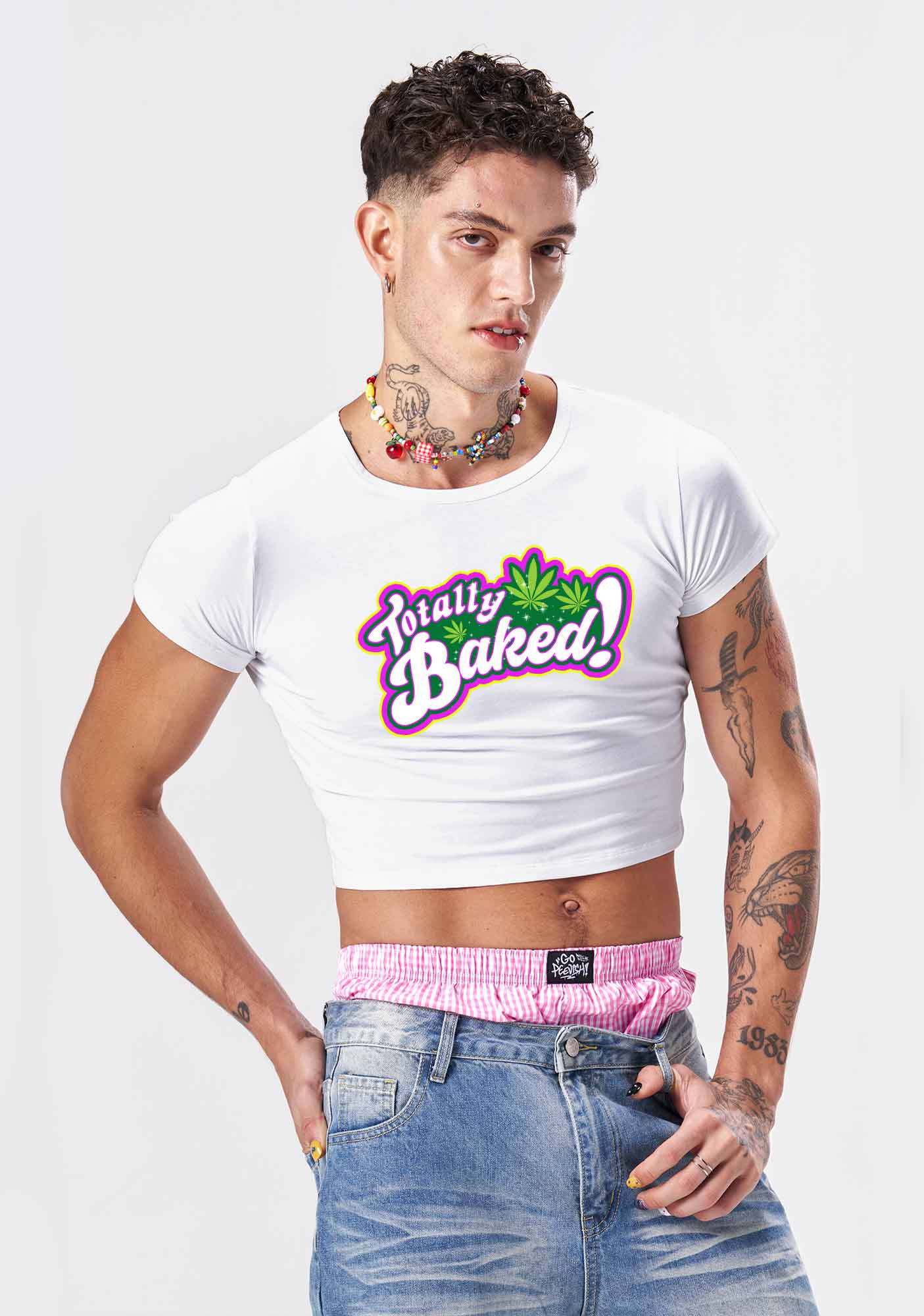 Totally Baked Y2K Baby Tee Cherrykitten - Image 2