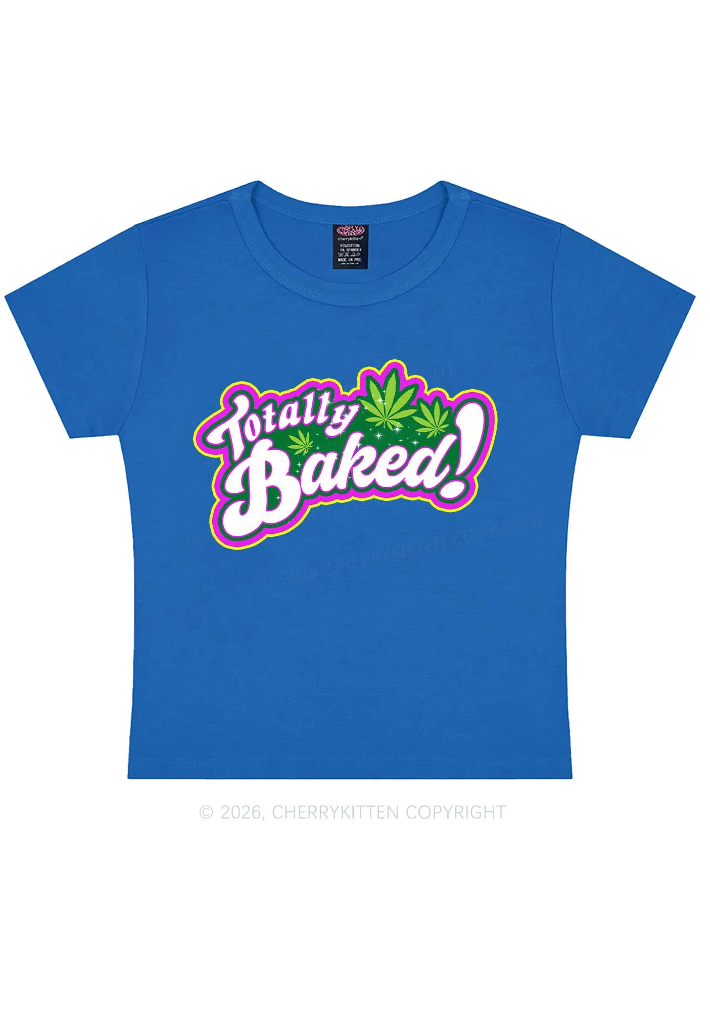 Totally Baked Y2K Baby Tee Cherrykitten - Image 4