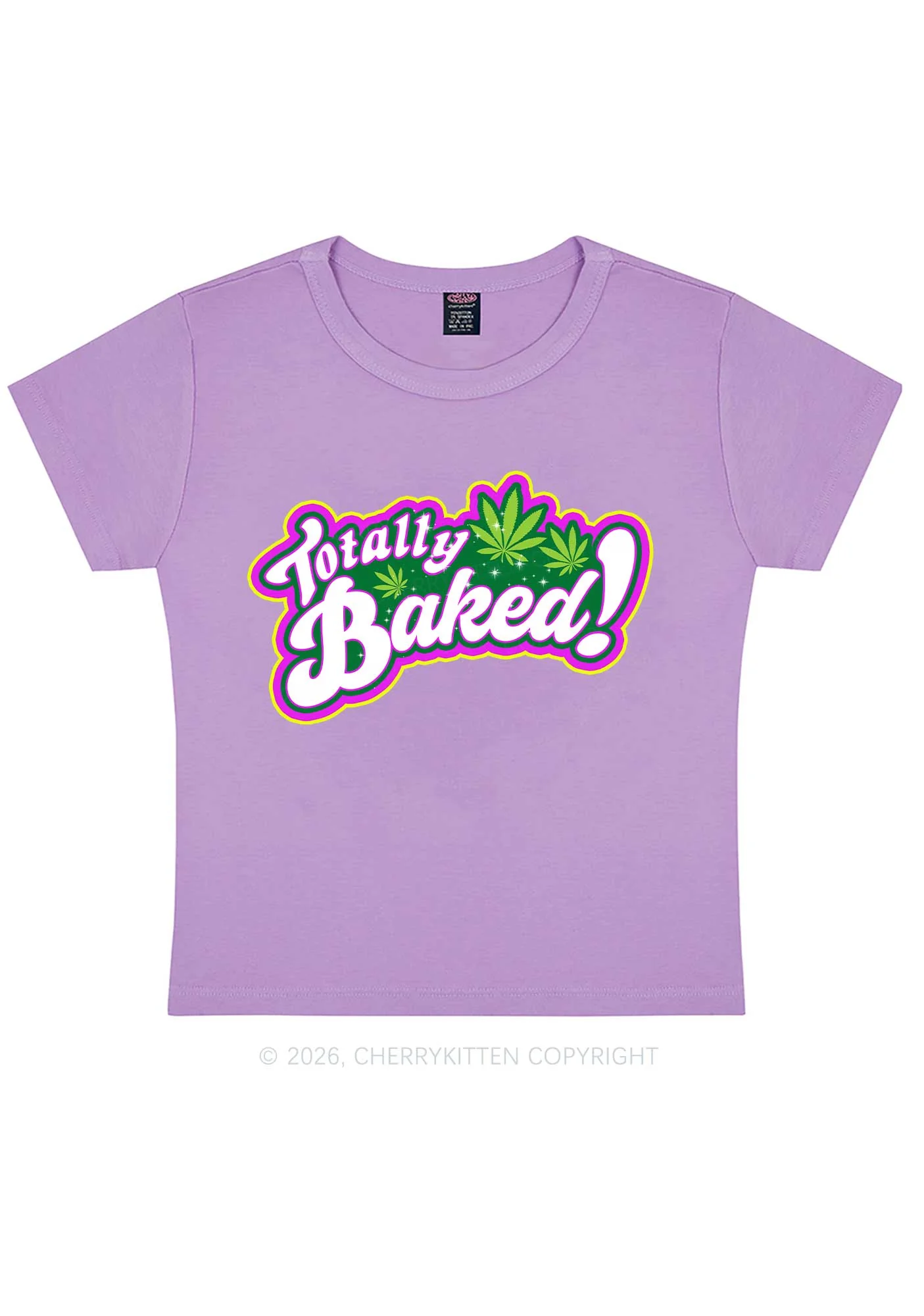 Totally Baked Y2K Baby Tee Cherrykitten - Image 8