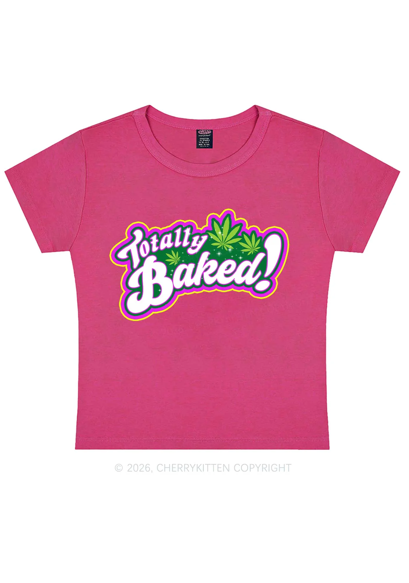 Totally Baked Y2K Baby Tee Cherrykitten - Image 9