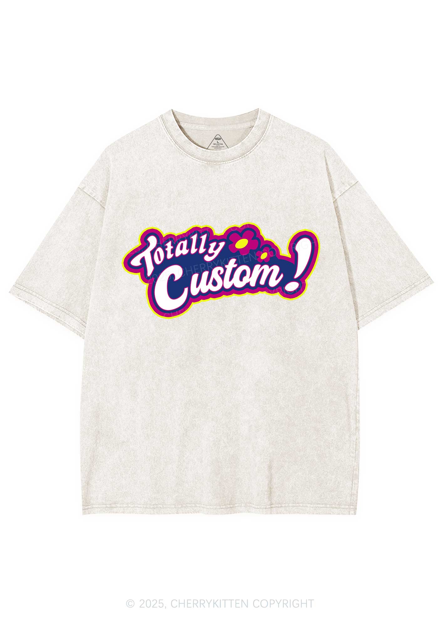Totally Custom Y2K Shirts Washed Tee Cherrykitten - Image 3