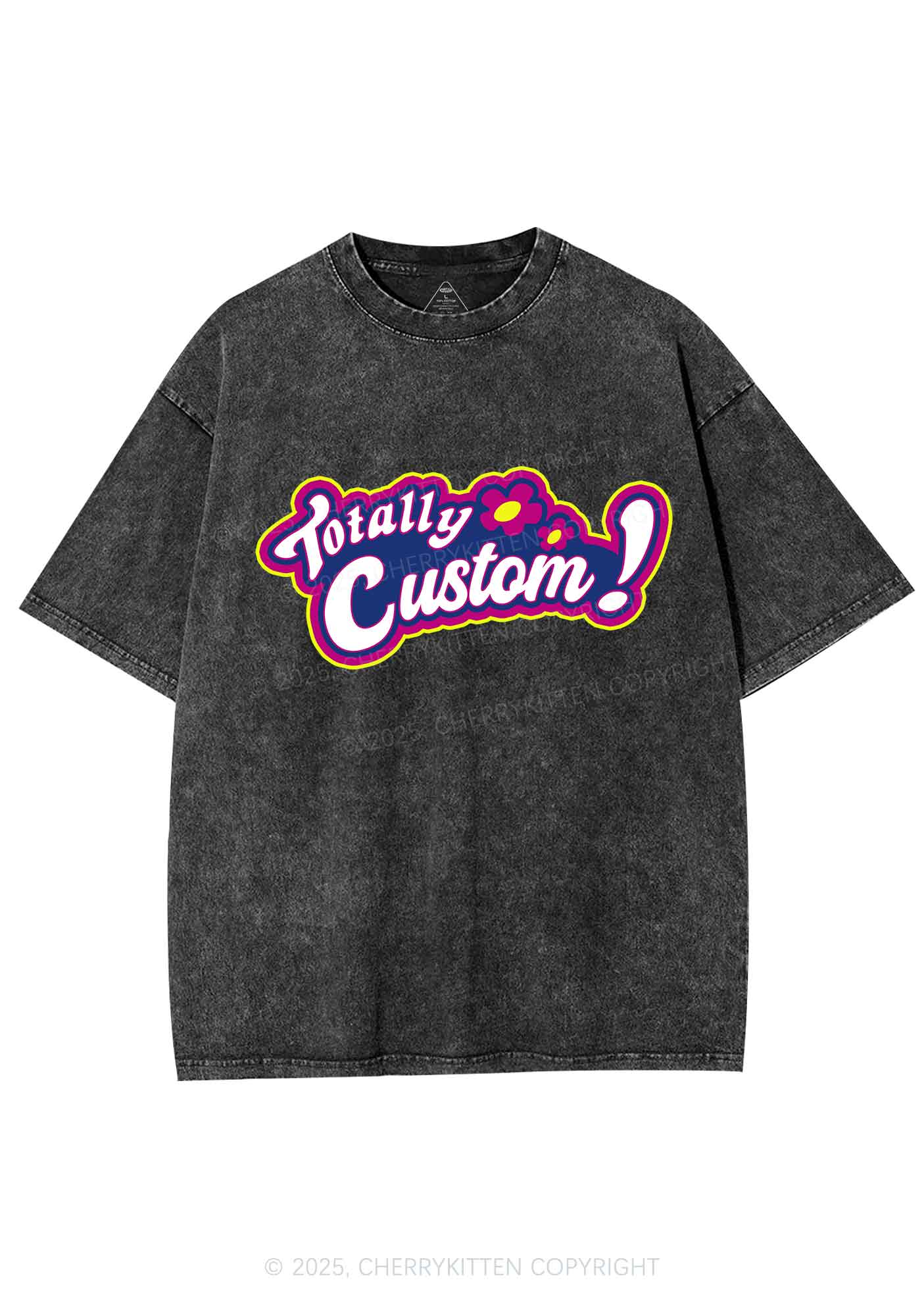 Totally Custom Y2K Shirts Washed Tee Cherrykitten - Image 4