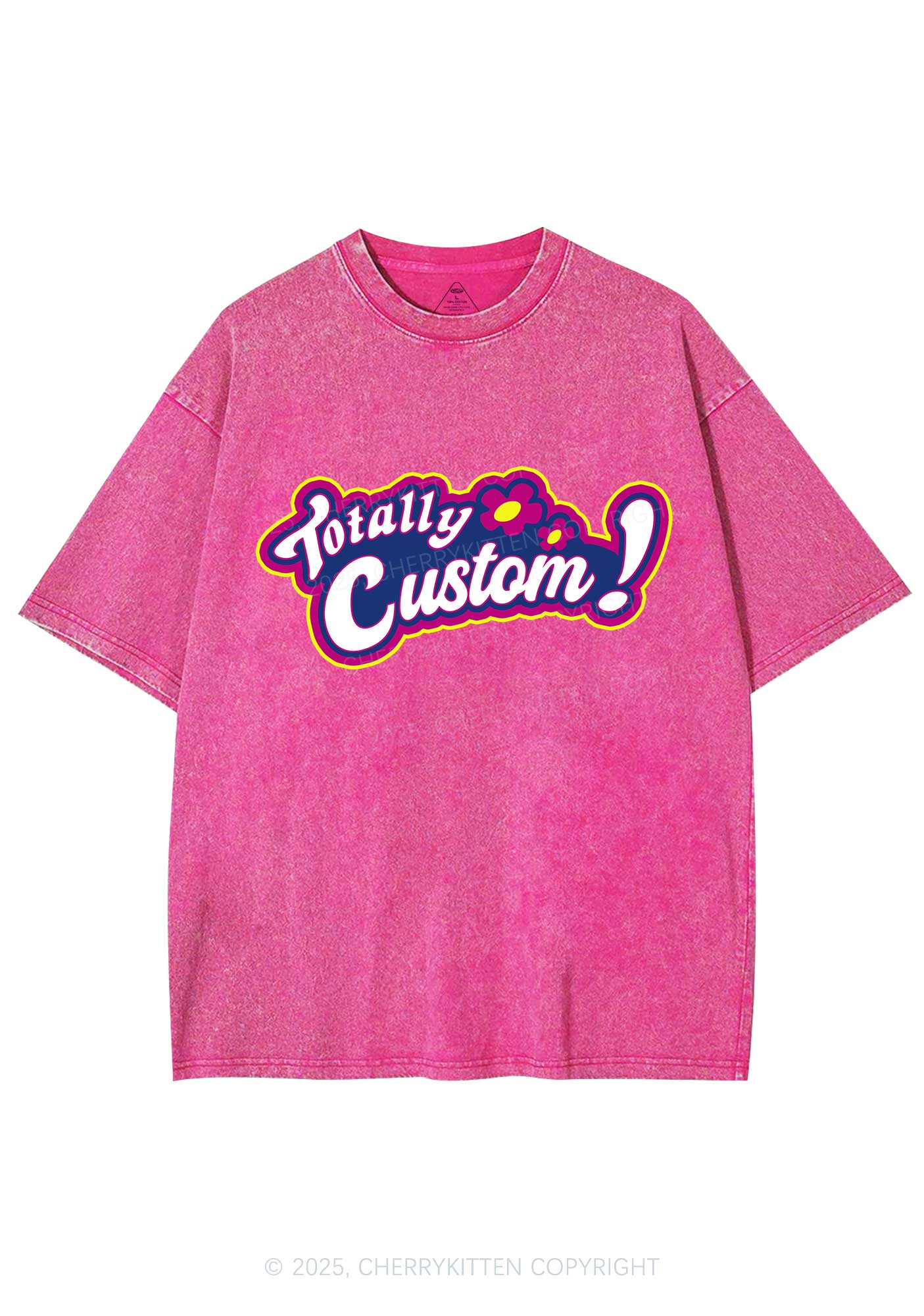 Totally Custom Y2K Shirts Washed Tee Cherrykitten - Image 5