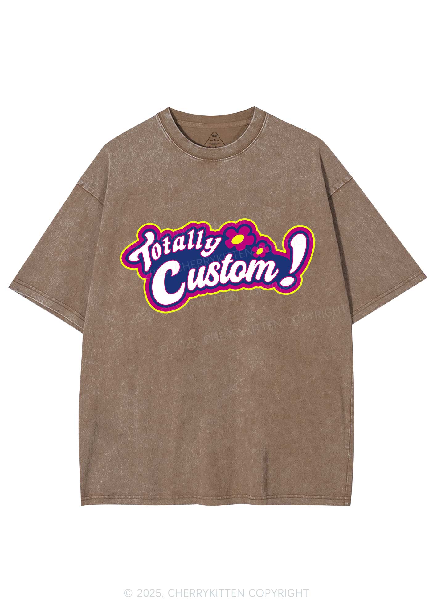 Totally Custom Y2K Shirts Washed Tee Cherrykitten - Image 6