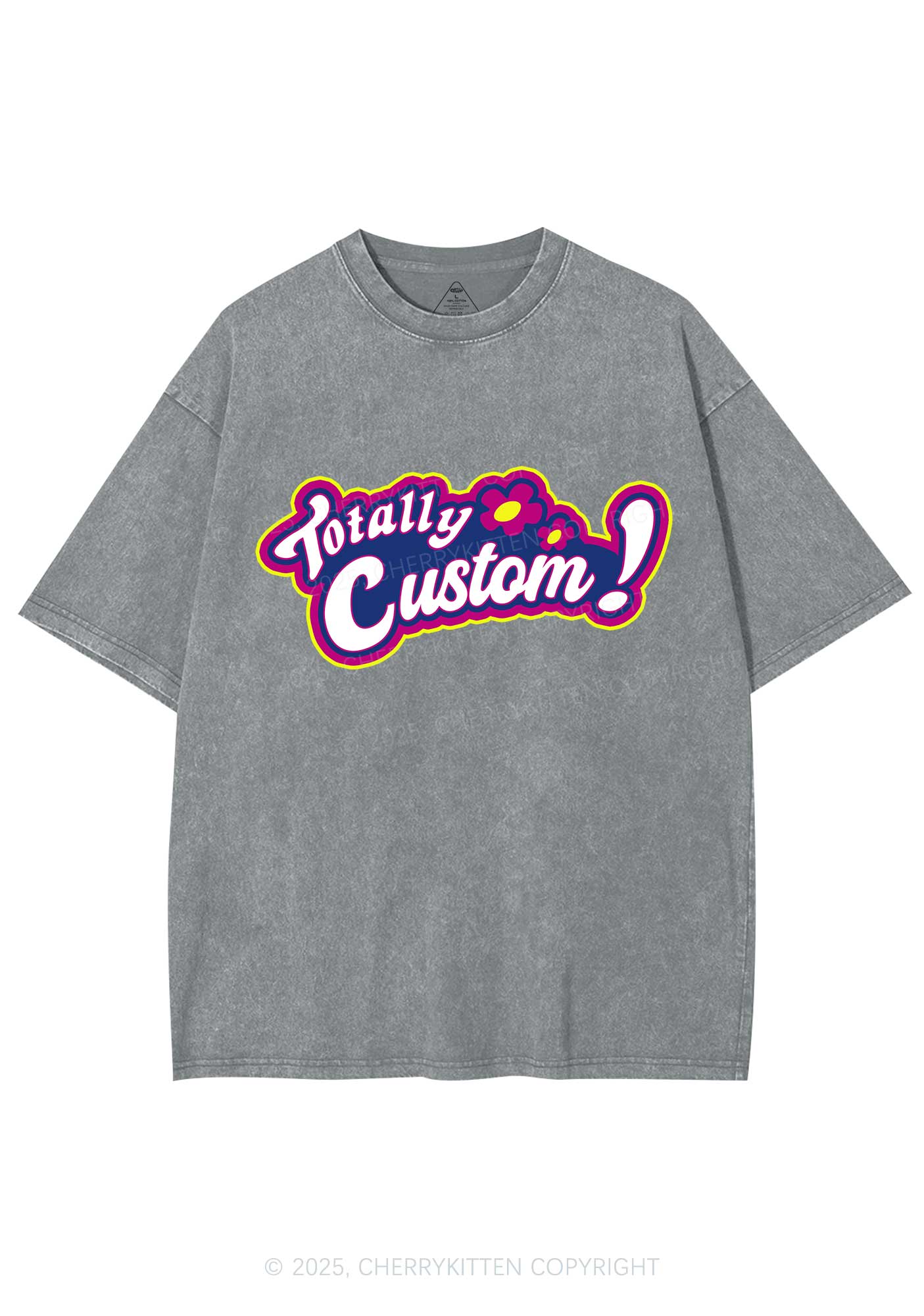 Totally Custom Y2K Shirts Washed Tee Cherrykitten - Image 7