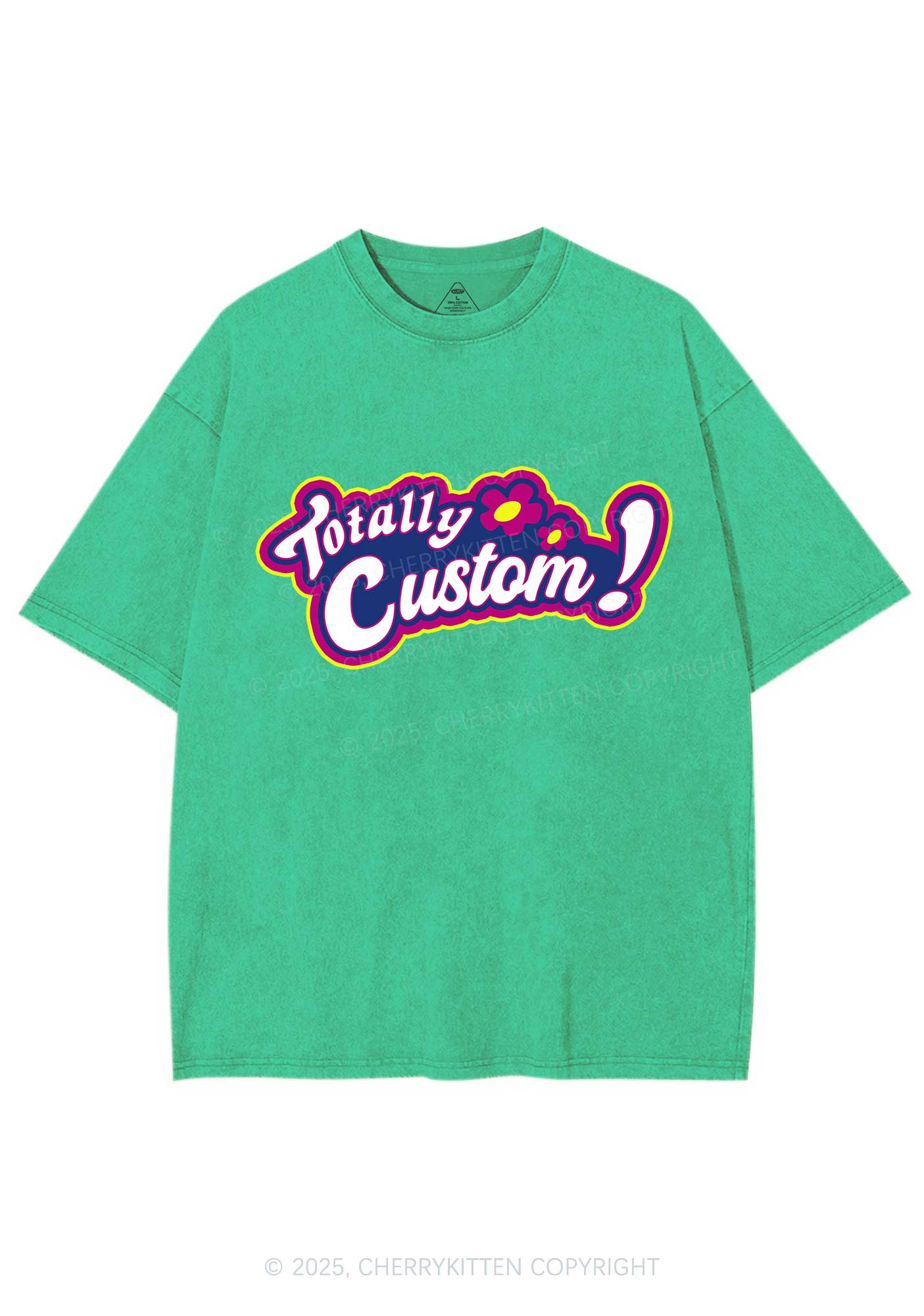 Totally Custom Y2K Shirts Washed Tee Cherrykitten - Image 8