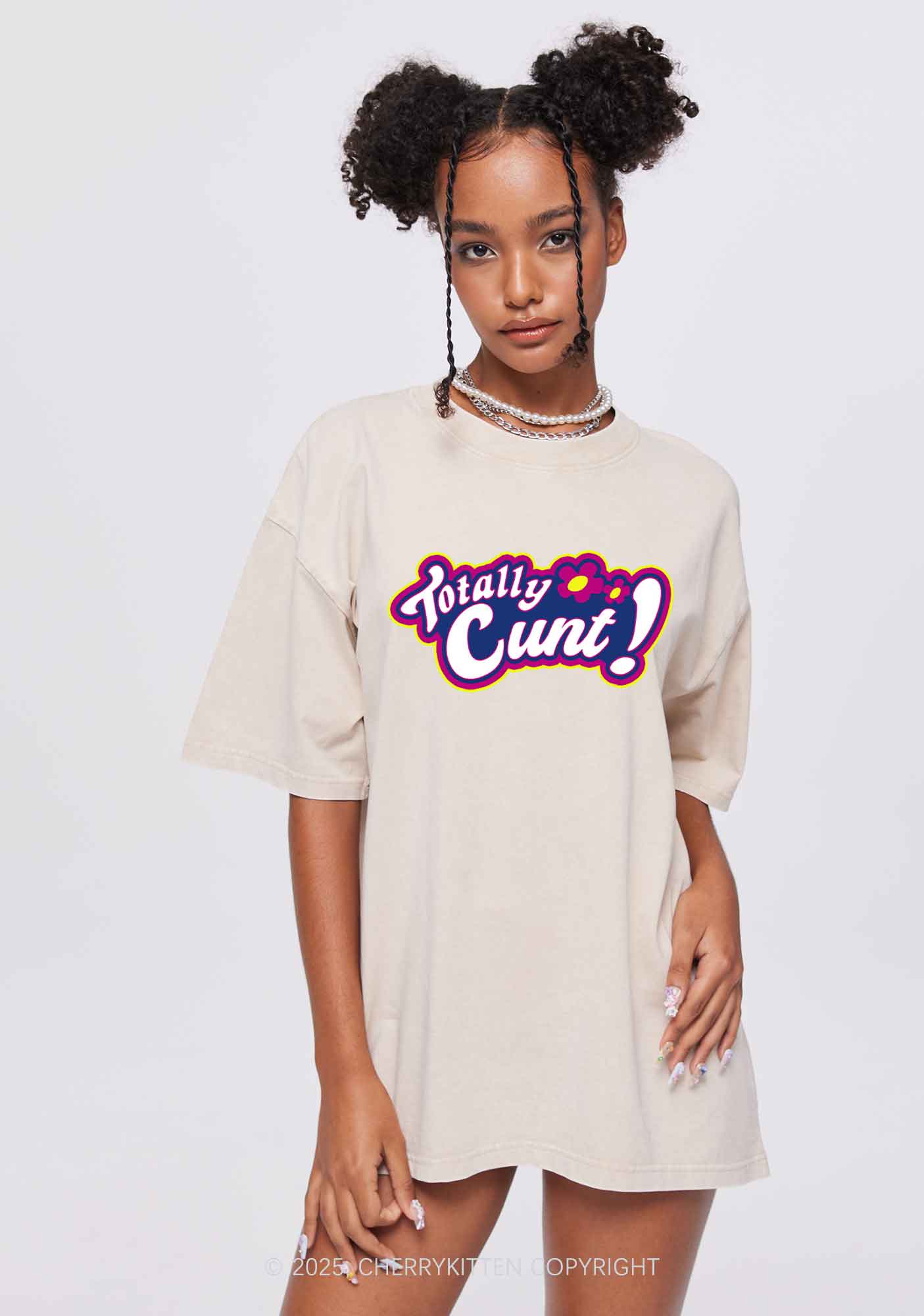 Totally Cxxt Y2K Shirts Washed Tee Cherrykitten - Image 2