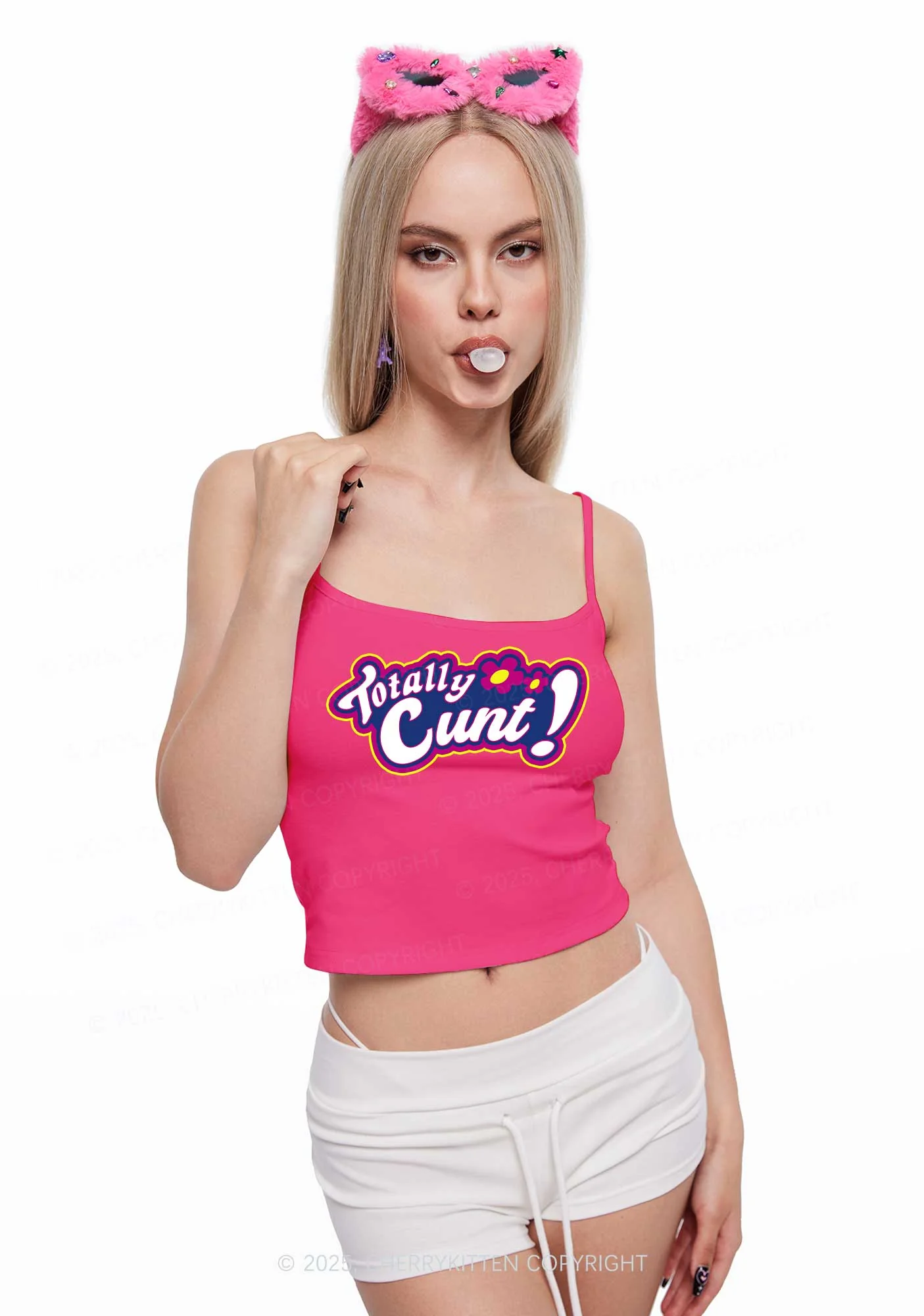 Totally Cxxt Y2K Spaghetti Strap Cami Cherrykitten - Image 2