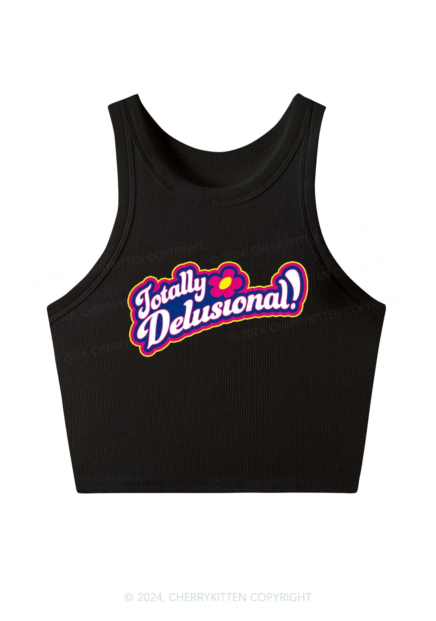 Totally Delusional Y2K Crop Tank Top Cherrykitten - Image 3