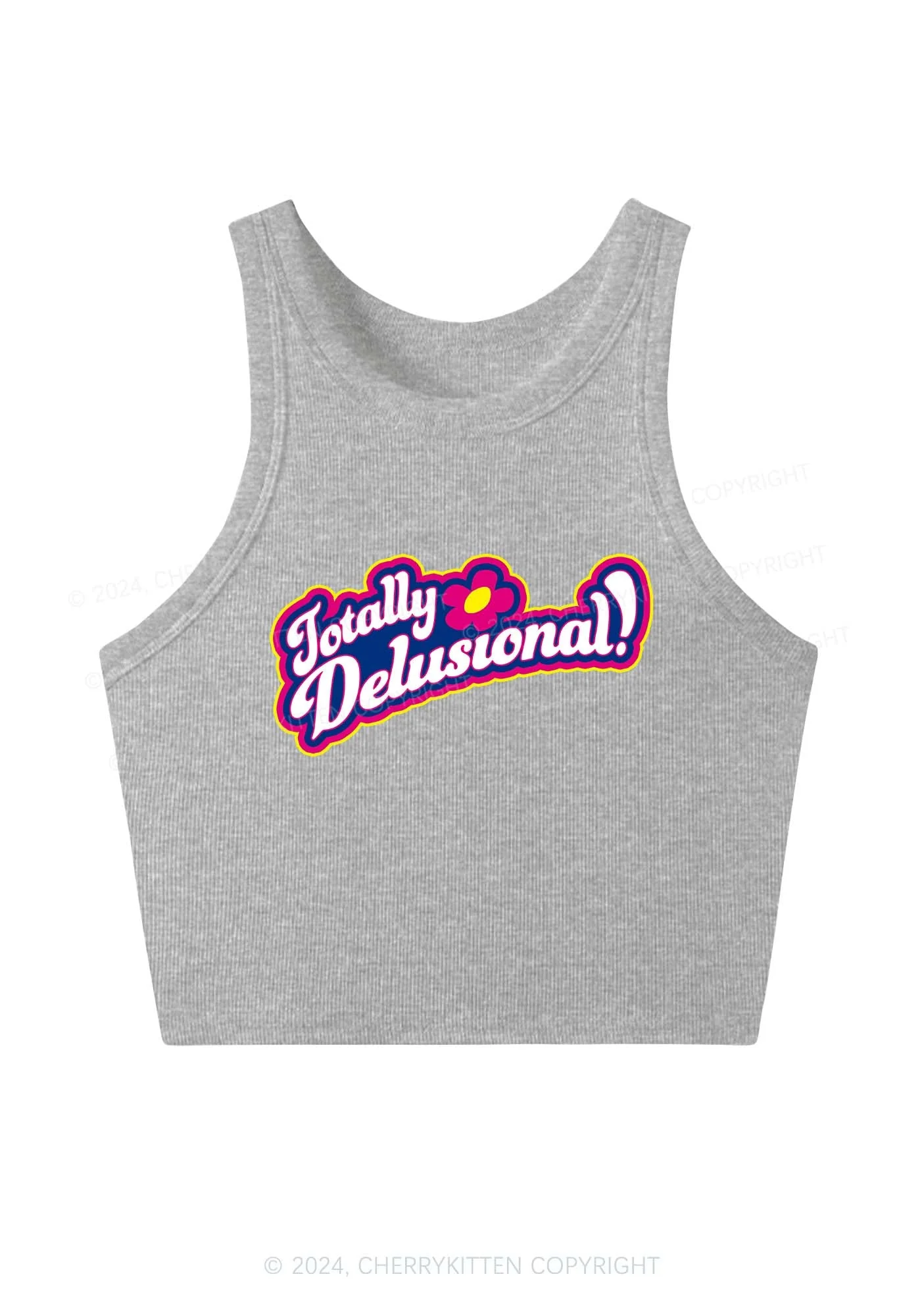 Totally Delusional Y2K Crop Tank Top Cherrykitten - Image 4