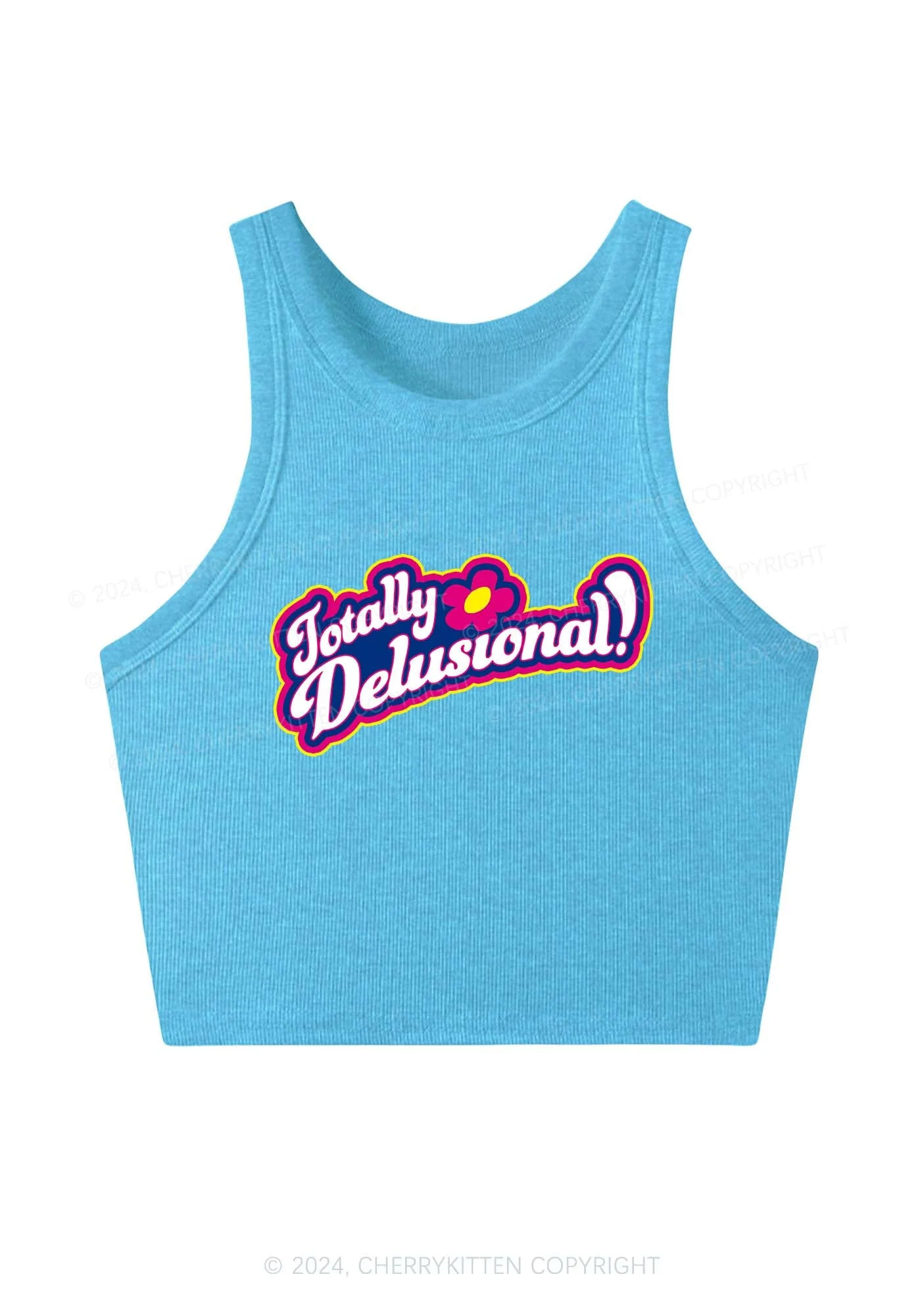 Totally Delusional Y2K Crop Tank Top Cherrykitten - Image 5