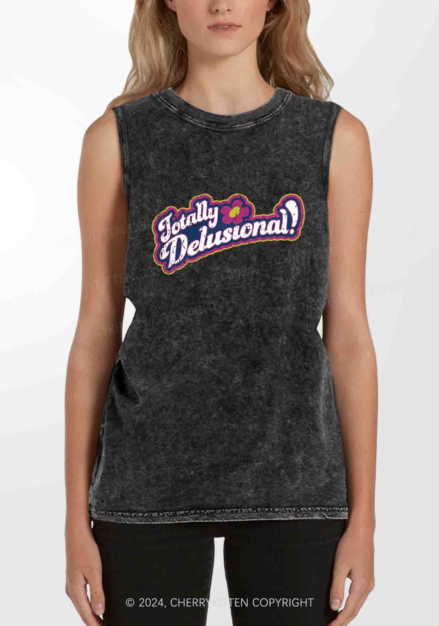 Totally Delusional Y2K Washed Tank Cherrykitten - Image 2