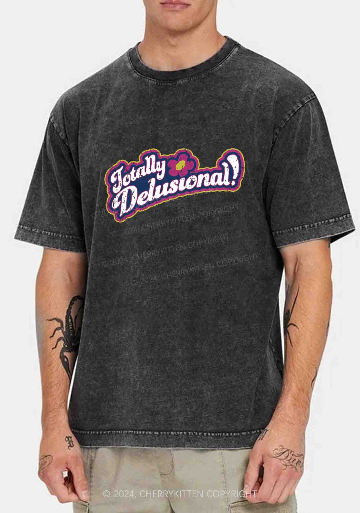 Totally Delusional Y2K Washed Tee Cherrykitten - Image 2