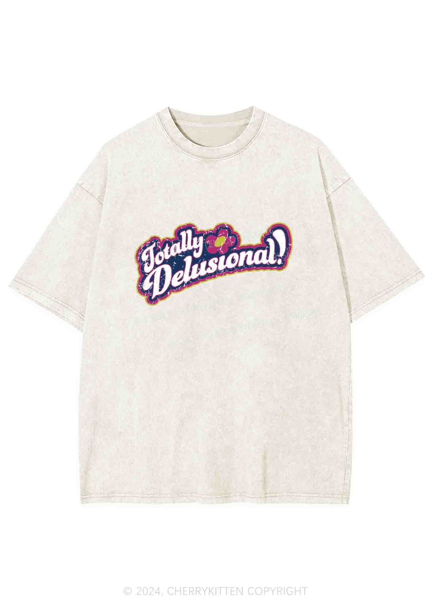 Totally Delusional Y2K Washed Tee Cherrykitten - Image 5