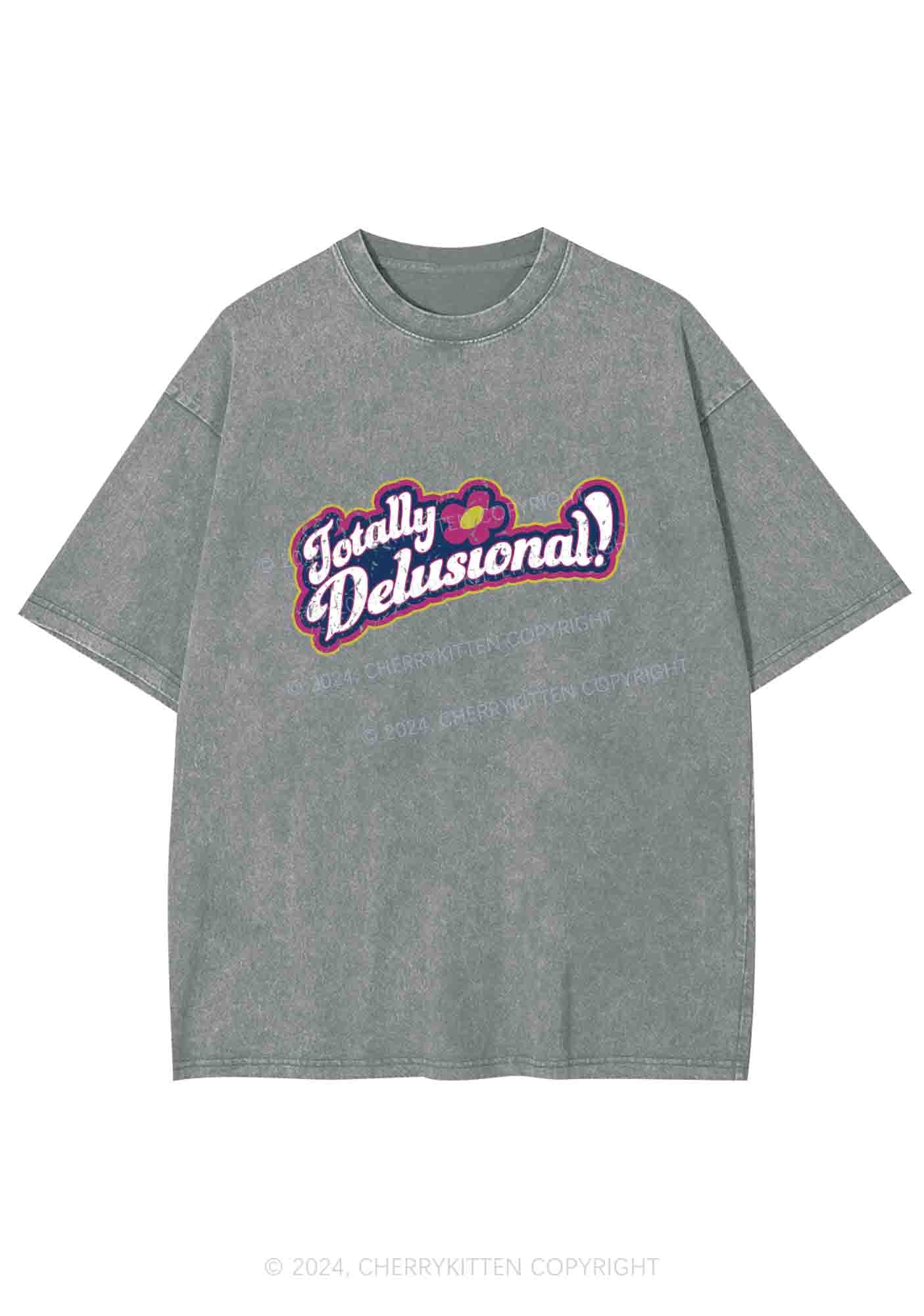 Totally Delusional Y2K Washed Tee Cherrykitten - Image 6