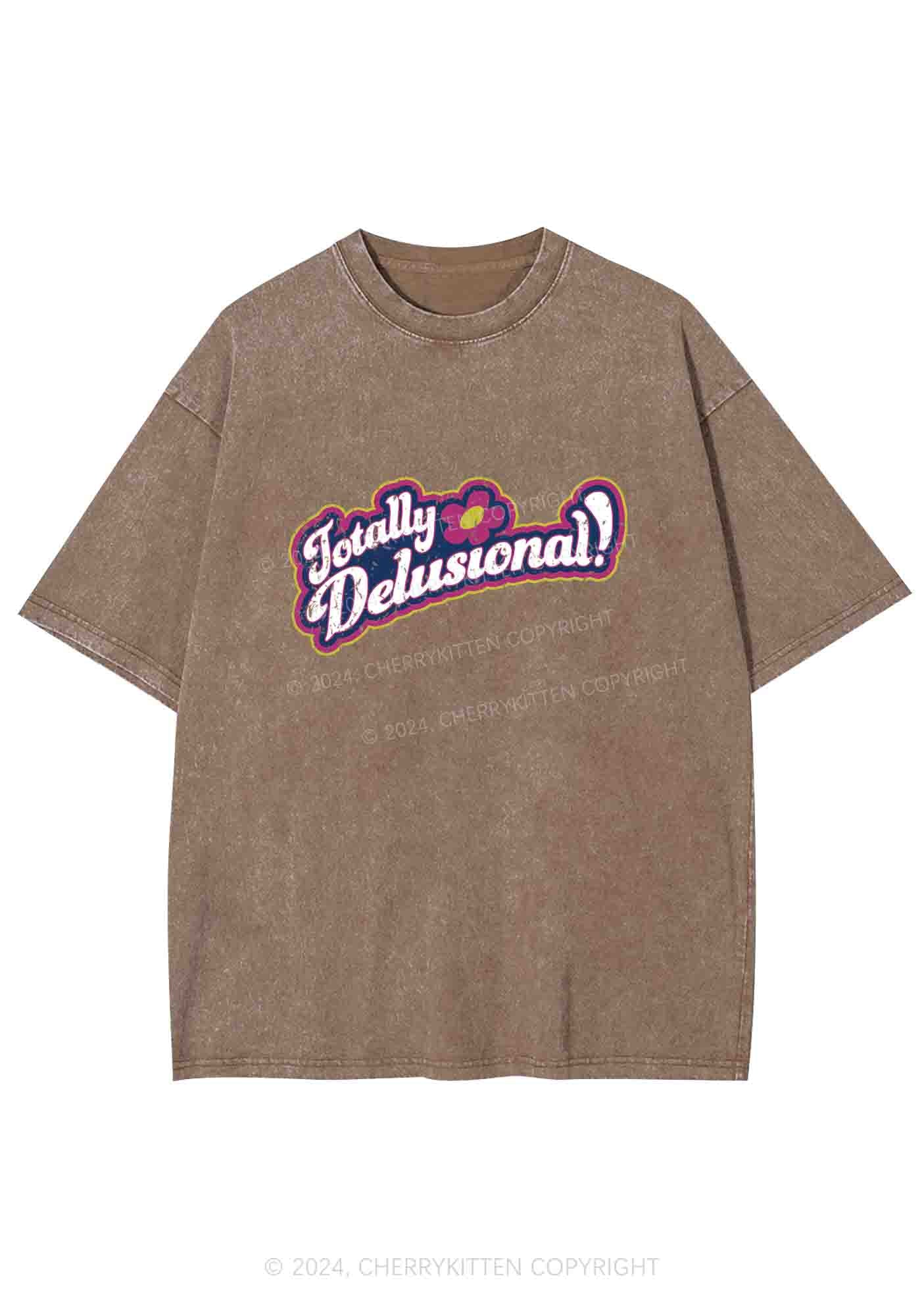 Totally Delusional Y2K Washed Tee Cherrykitten - Image 7