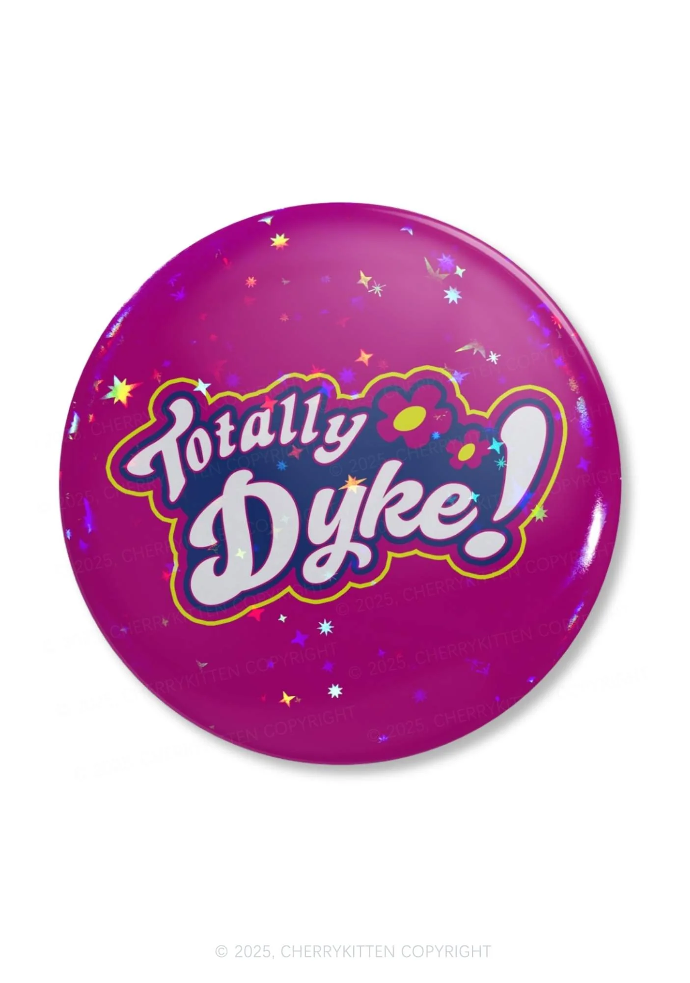 Totally Dyke Pride 1Pc Y2K Pin Badge Cherrykitten - Image 4
