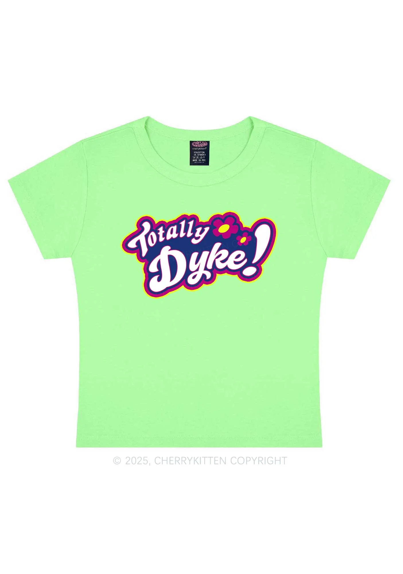 Totally Dyke Pride Y2K Baby Tee Cherrykitten - Image 13