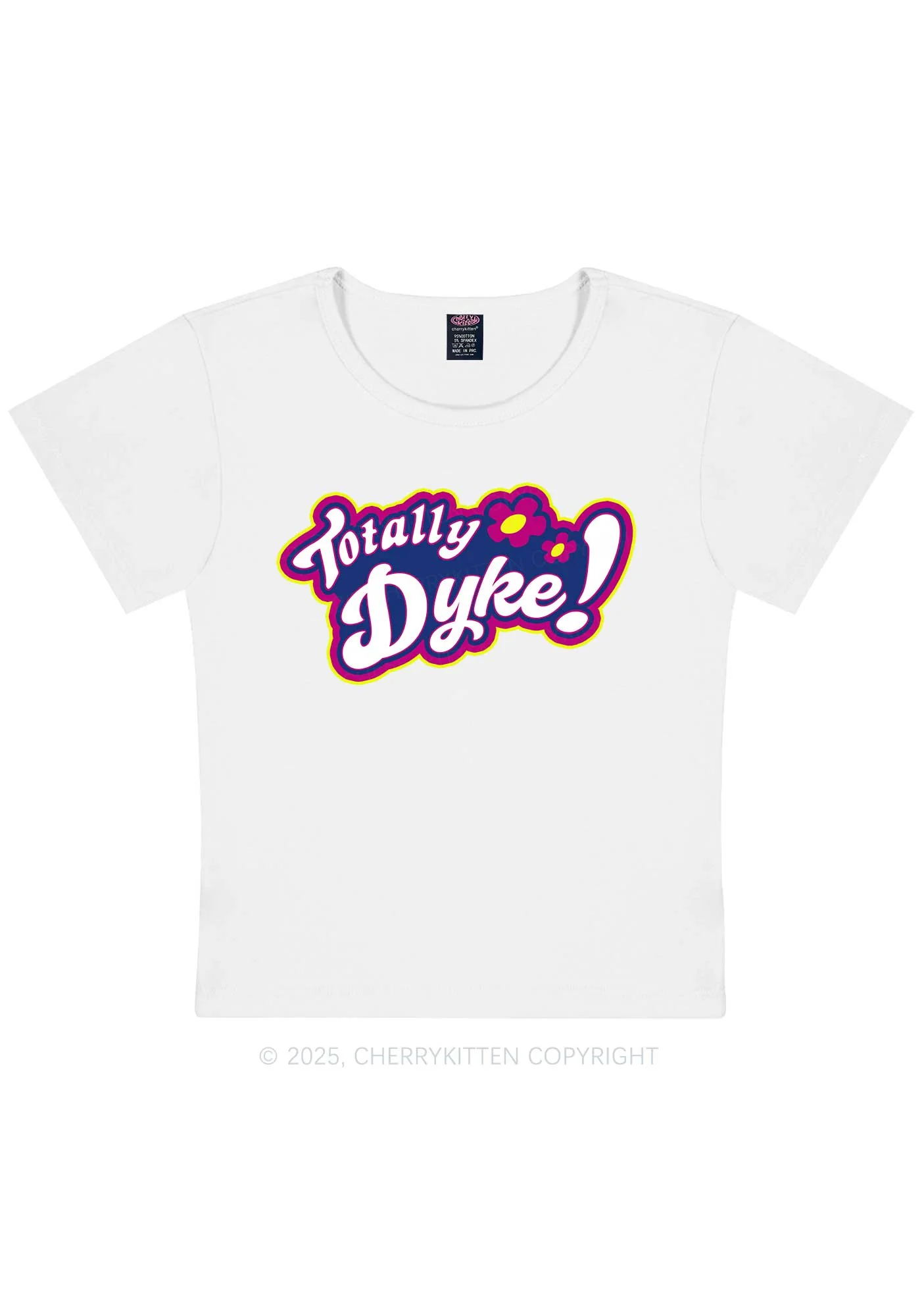 Totally Dyke Pride Y2K Baby Tee Cherrykitten - Image 5