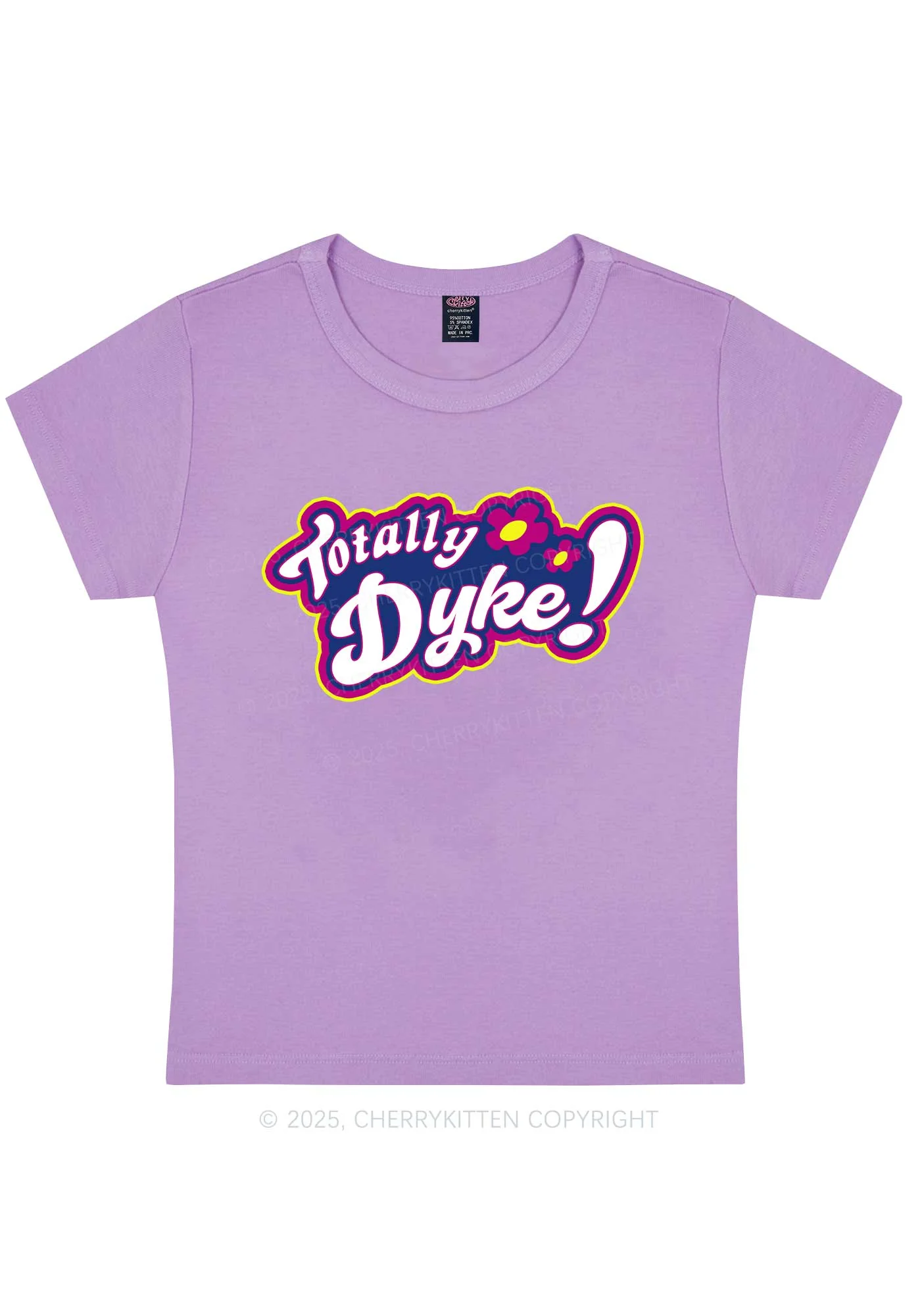 Totally Dyke Pride Y2K Baby Tee Cherrykitten - Image 6
