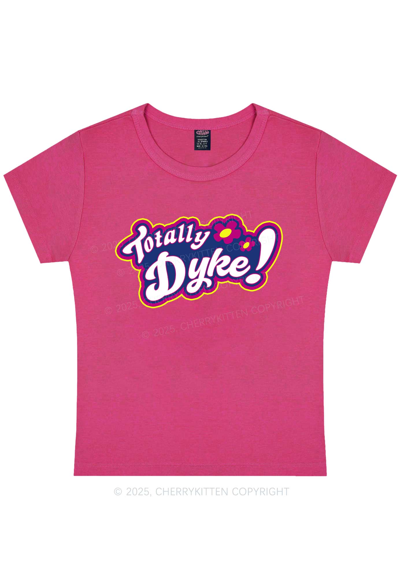 Totally Dyke Pride Y2K Baby Tee Cherrykitten - Image 7