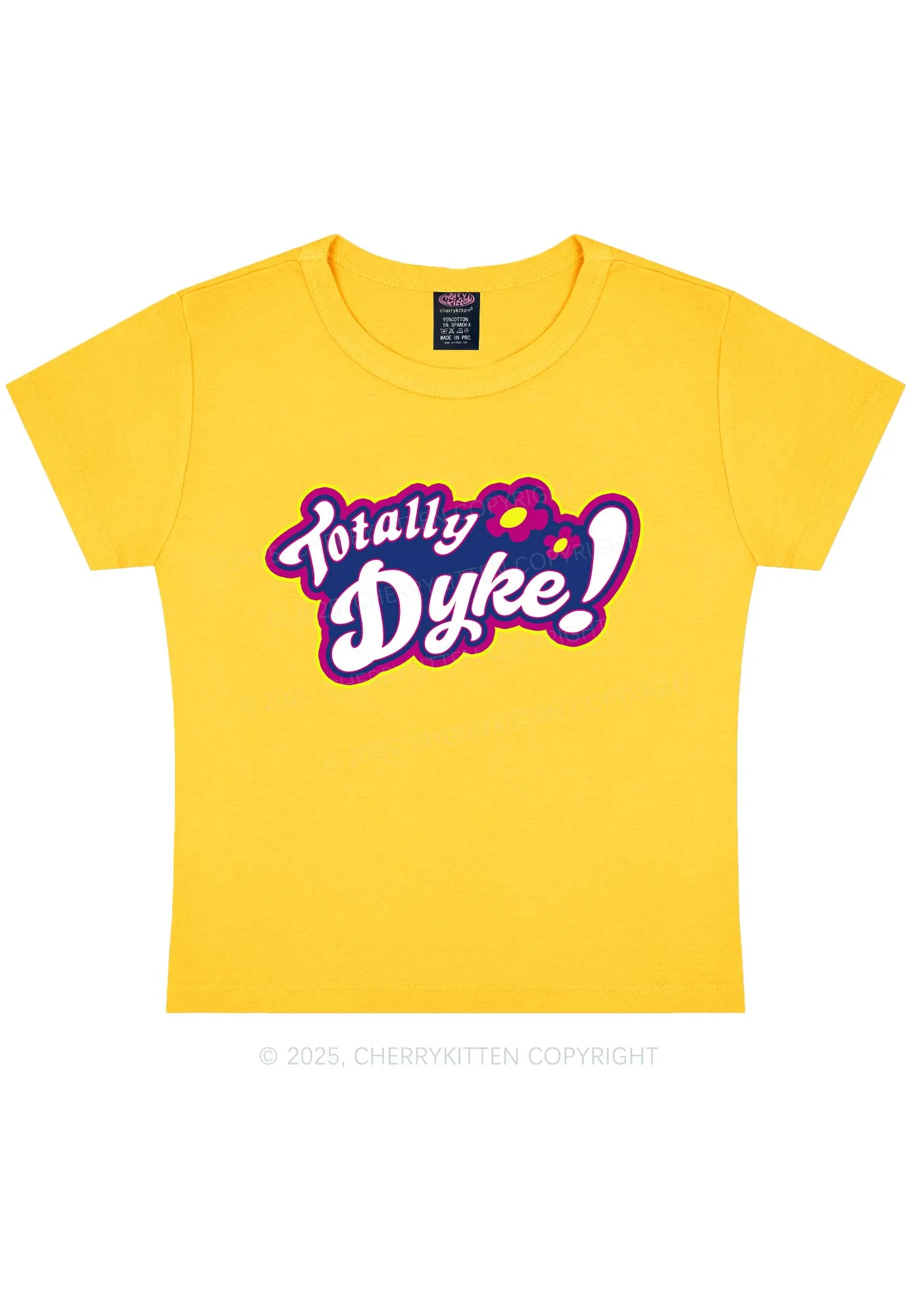Totally Dyke Pride Y2K Baby Tee Cherrykitten - Image 8
