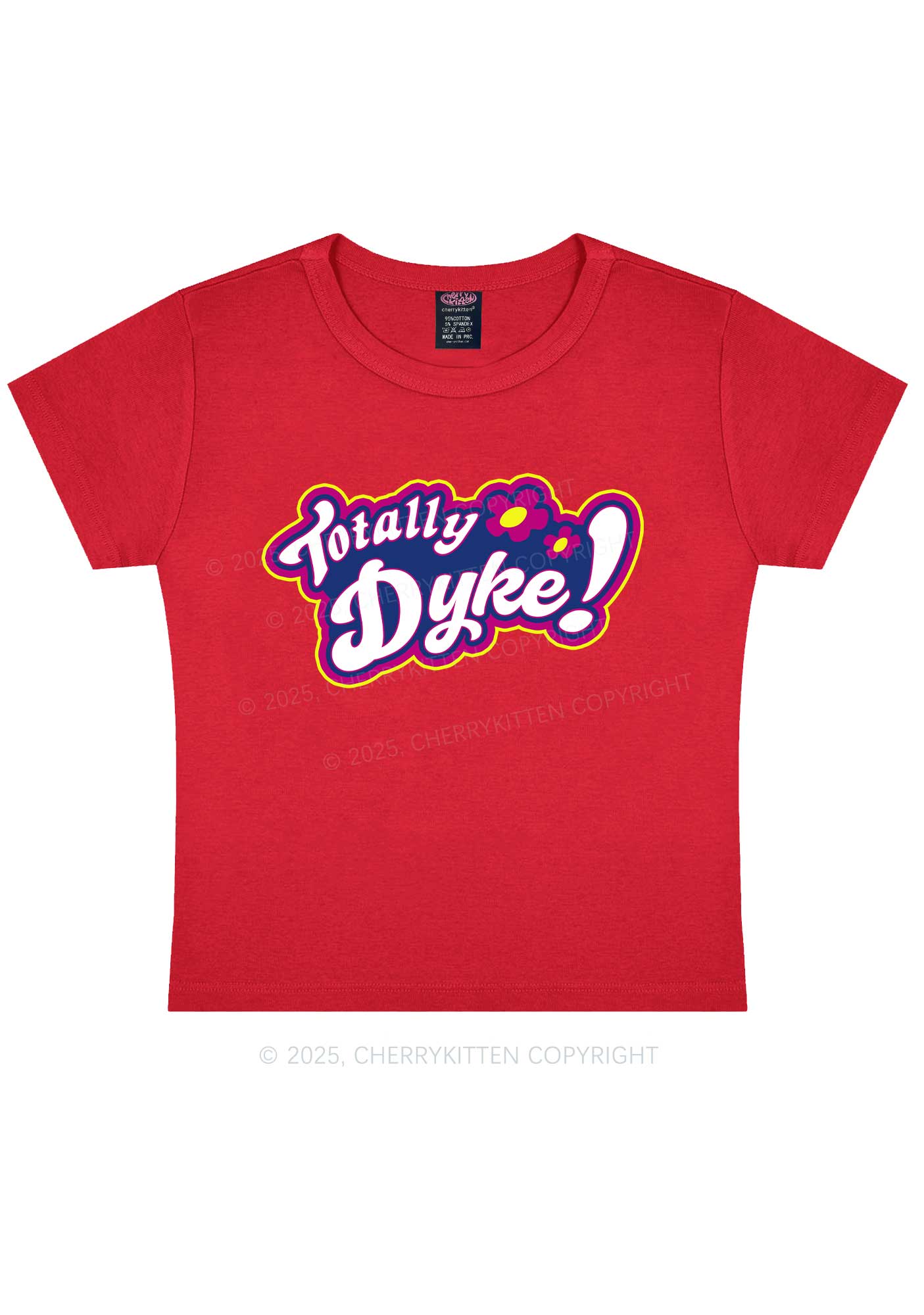 Totally Dyke Pride Y2K Baby Tee Cherrykitten - Image 9