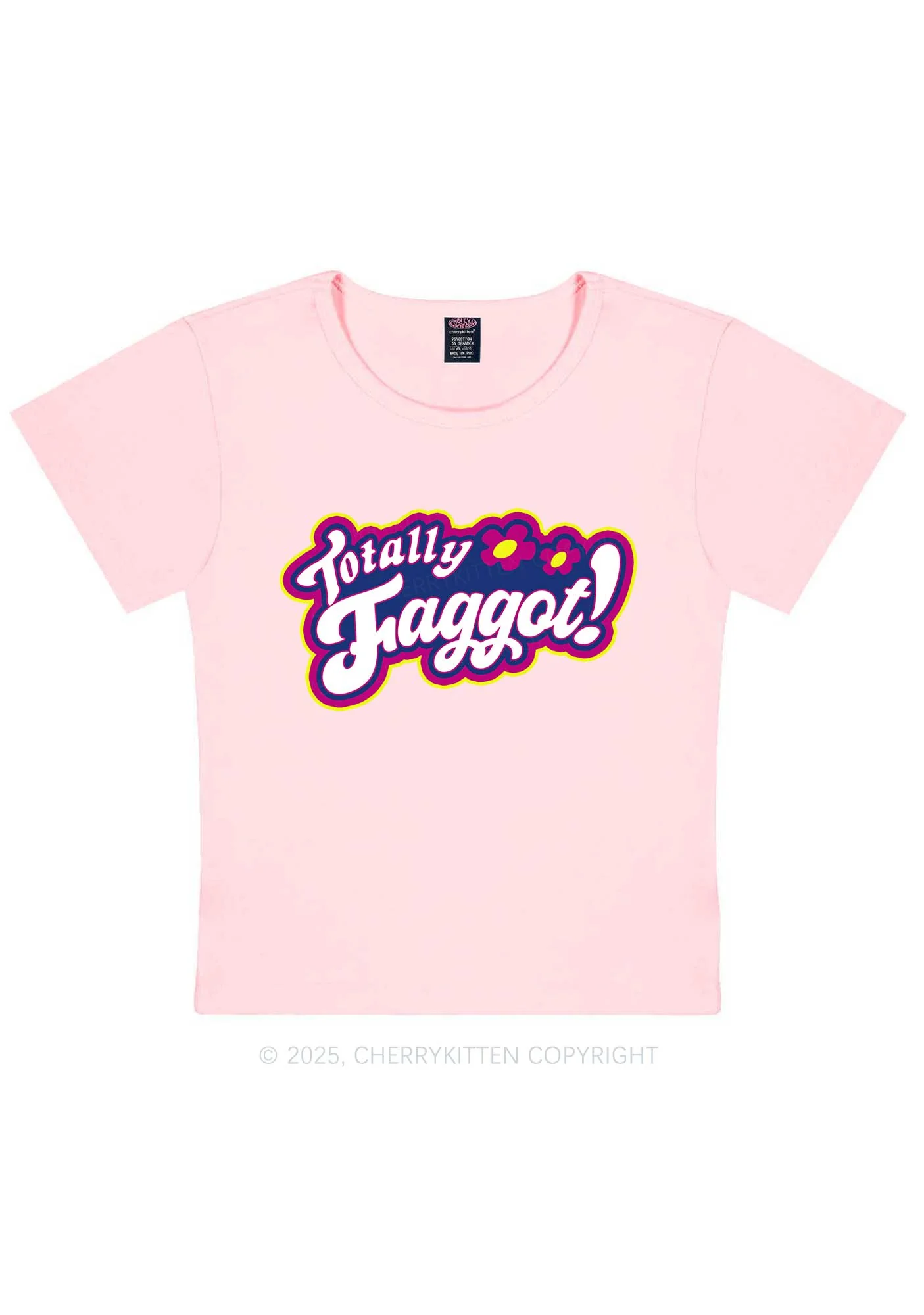 Totally Faggot Pride Y2K Baby Tee Cherrykitten - Image 10