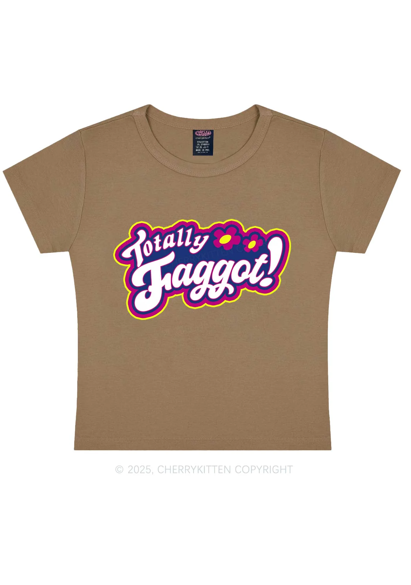 Totally Faggot Pride Y2K Baby Tee Cherrykitten - Image 12