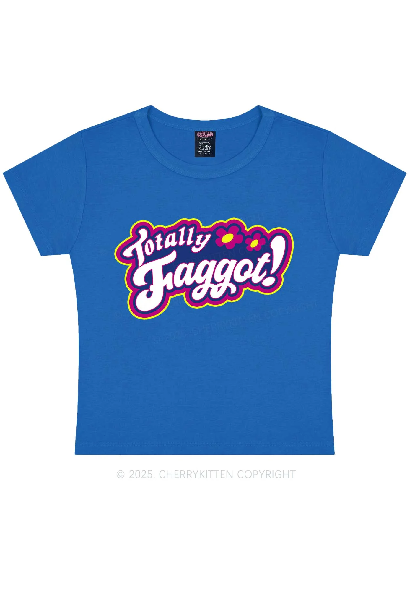 Totally Faggot Pride Y2K Baby Tee Cherrykitten - Image 7