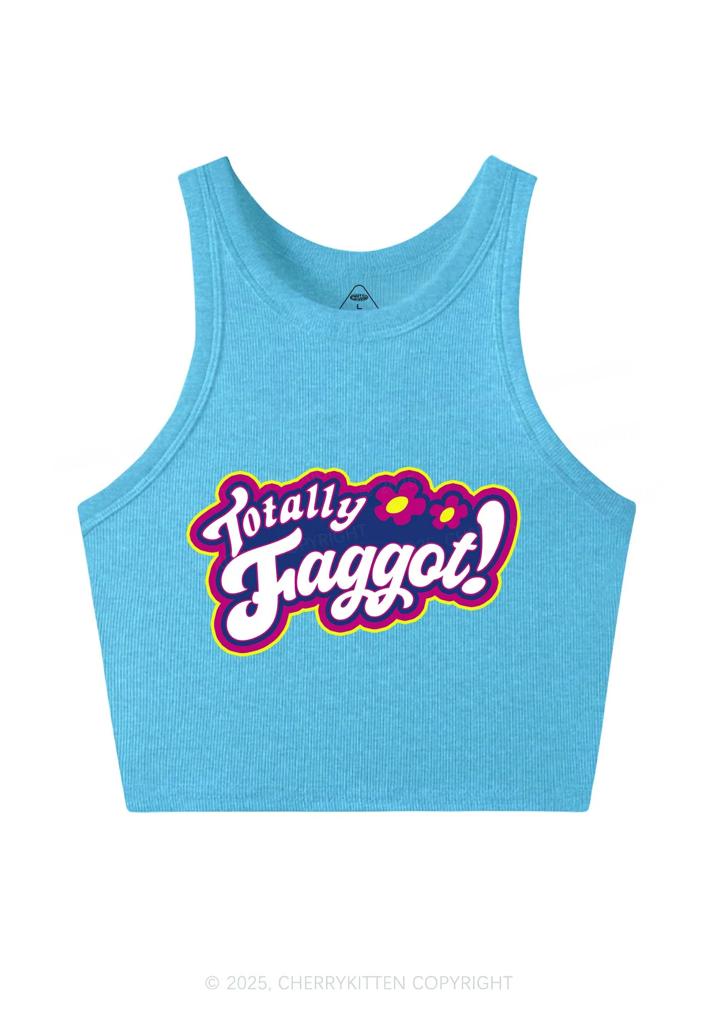 Totally Faggot Pride Y2K Crop Tank Top Cherrykitten - Image 3