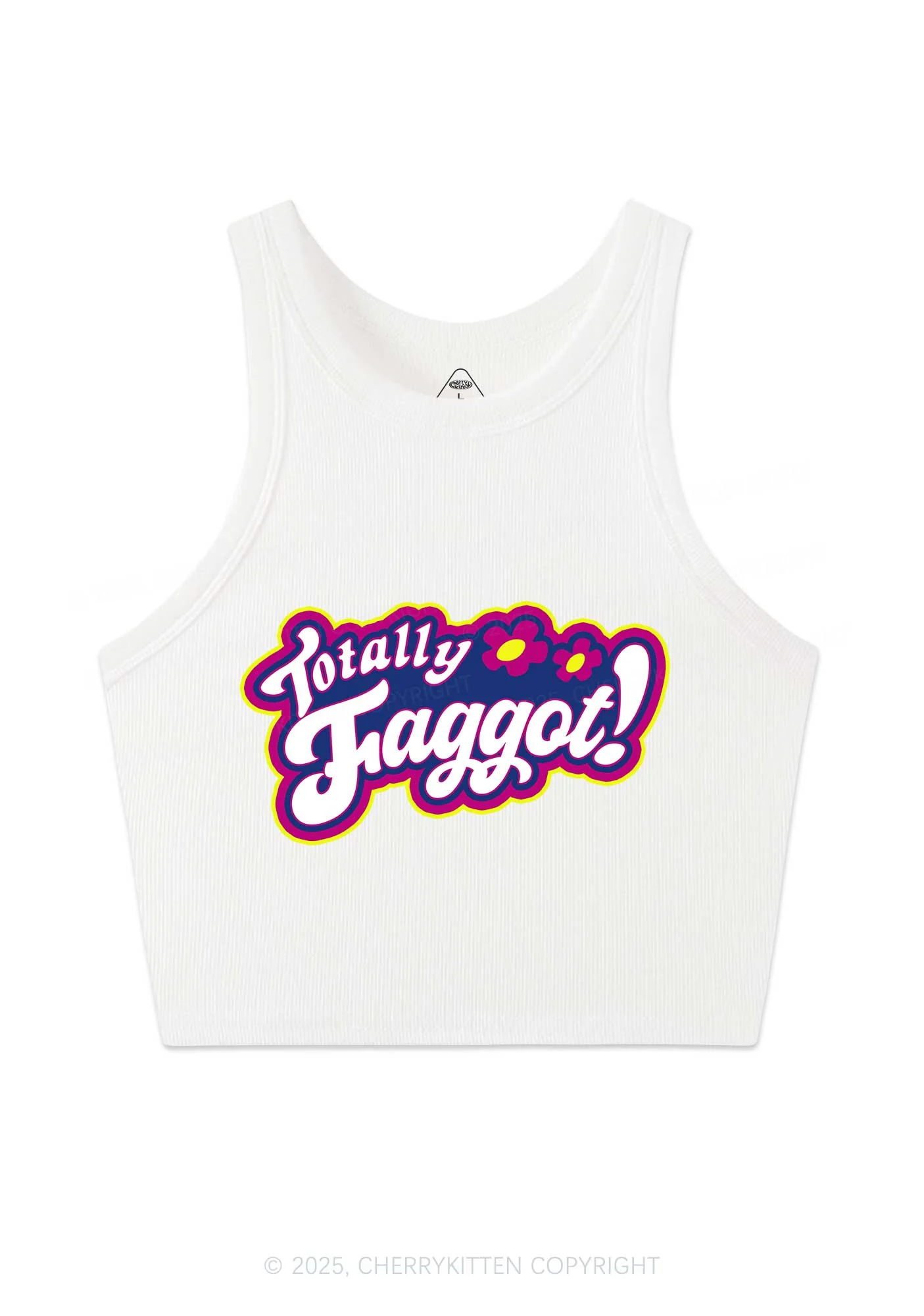 Totally Faggot Pride Y2K Crop Tank Top Cherrykitten - Image 4